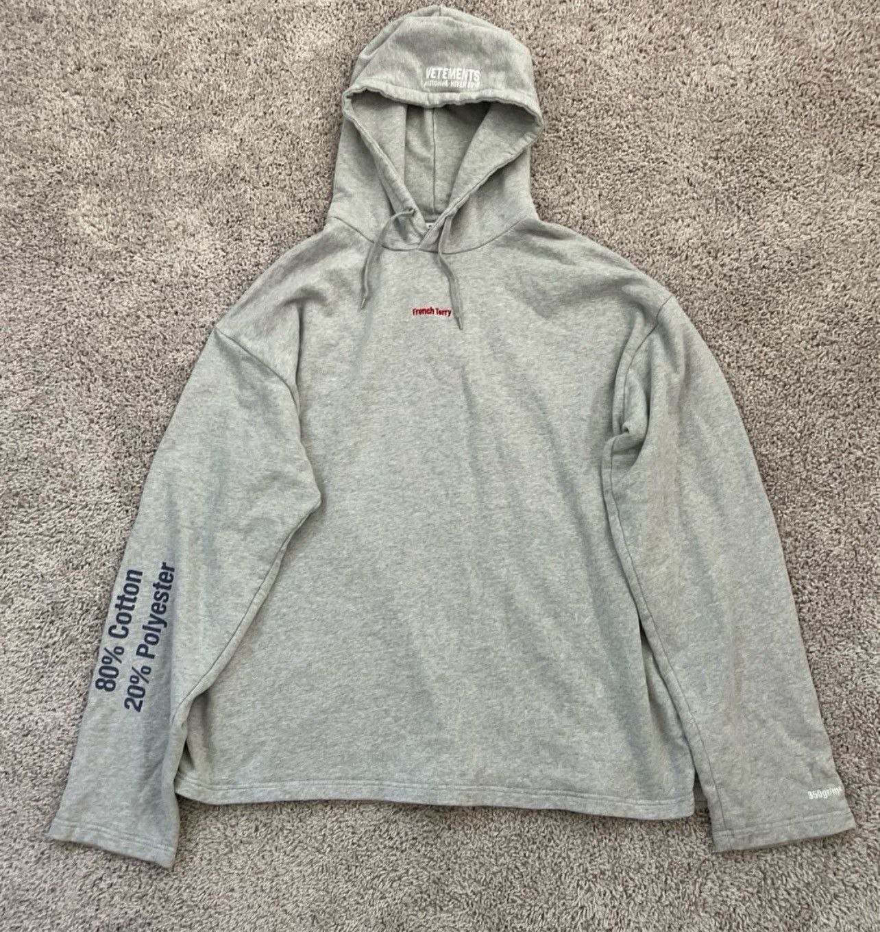 Vetements French Terry Hoodie | Grailed
