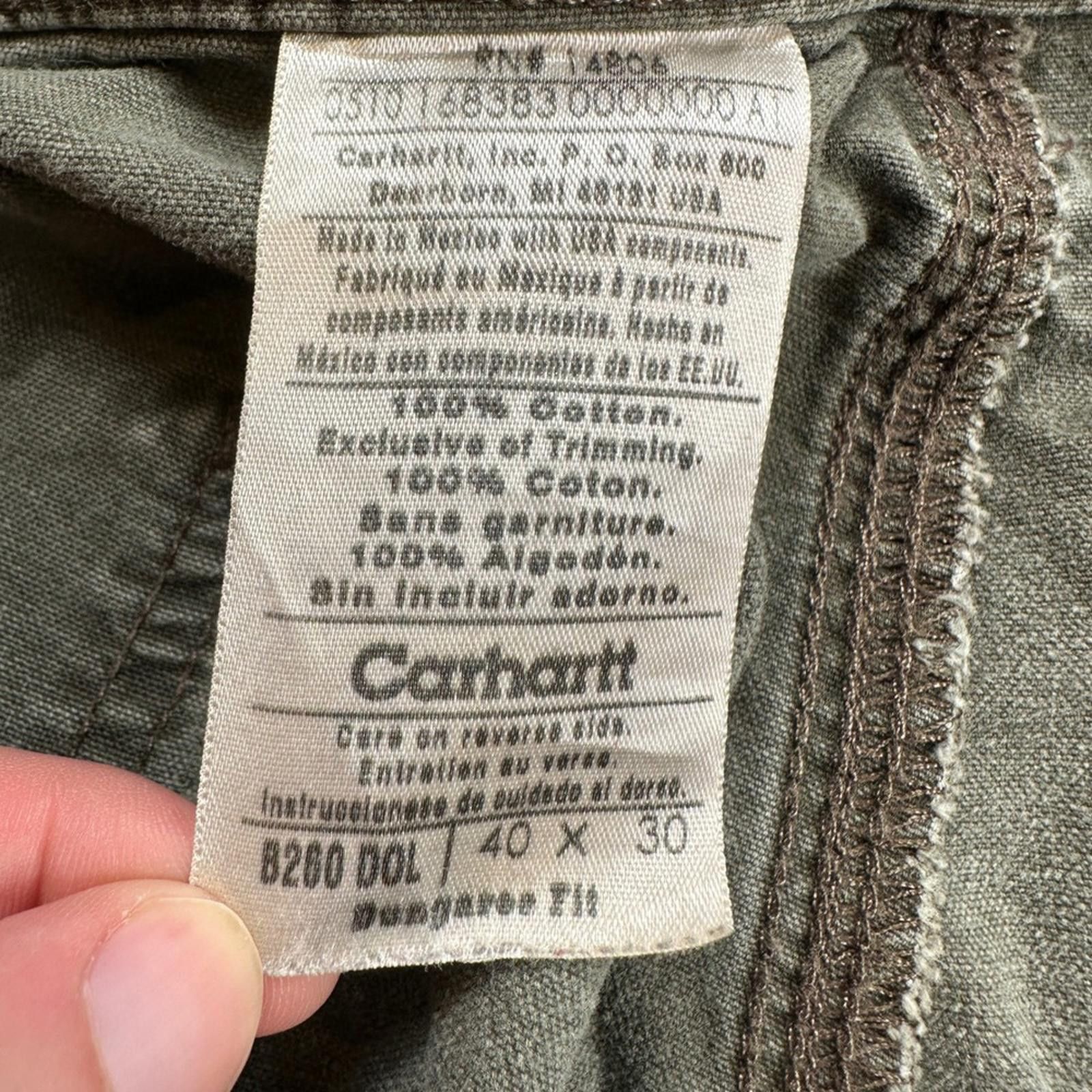 Carhartt Carhartt B236 DOL Work Cargo Pants Mens 40x30 Green Dungaree Size US 40 / EU 56 - 5 Thumbnail