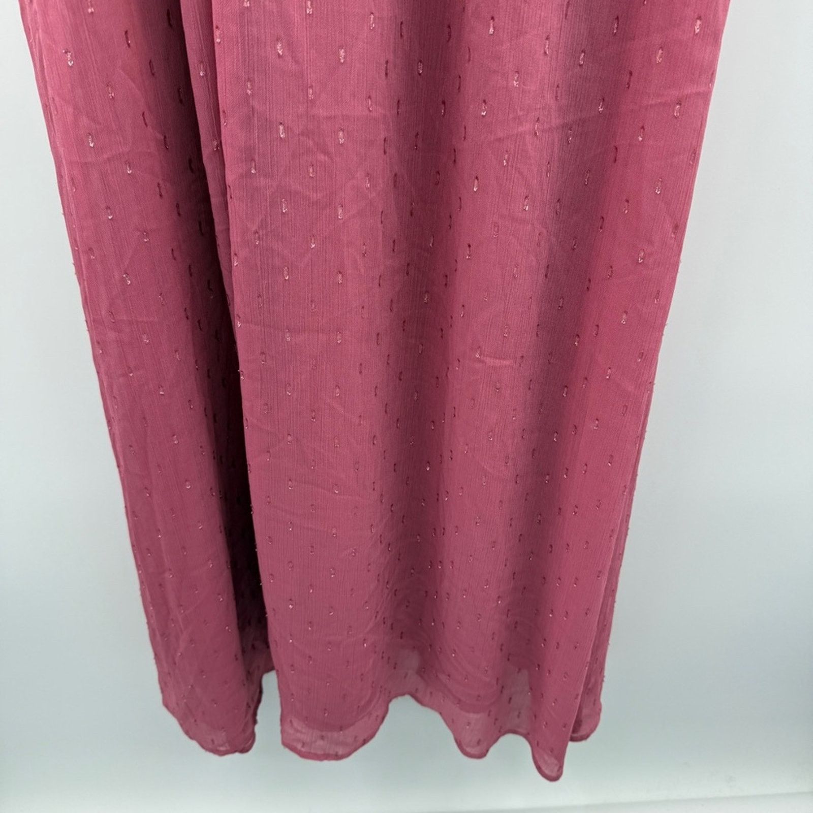 REVOLVE LDT Pink Rose Metallic Peplum Waist V Neck Maxi Gown Dress Size XS / US 0-2 / IT 36-38 - 5 Thumbnail