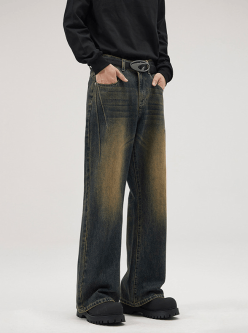 Japanese Brand × Jean Retro street American style distressed flared loose jeans Size US 32 / EU 48 - 2 Thumbnail