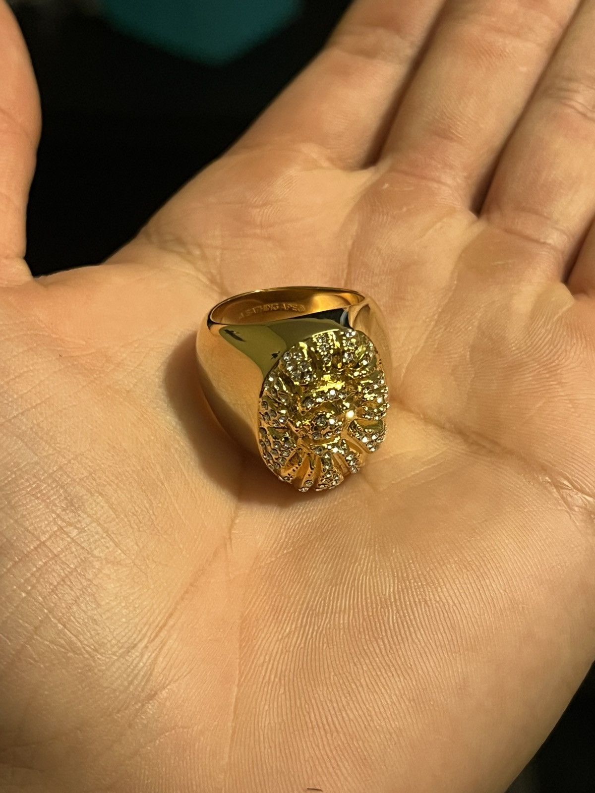 Bape A Bathing Ape Mens APE HEAD CRYSTAL STONE RING Size ONE SIZE - 2 Thumbnail