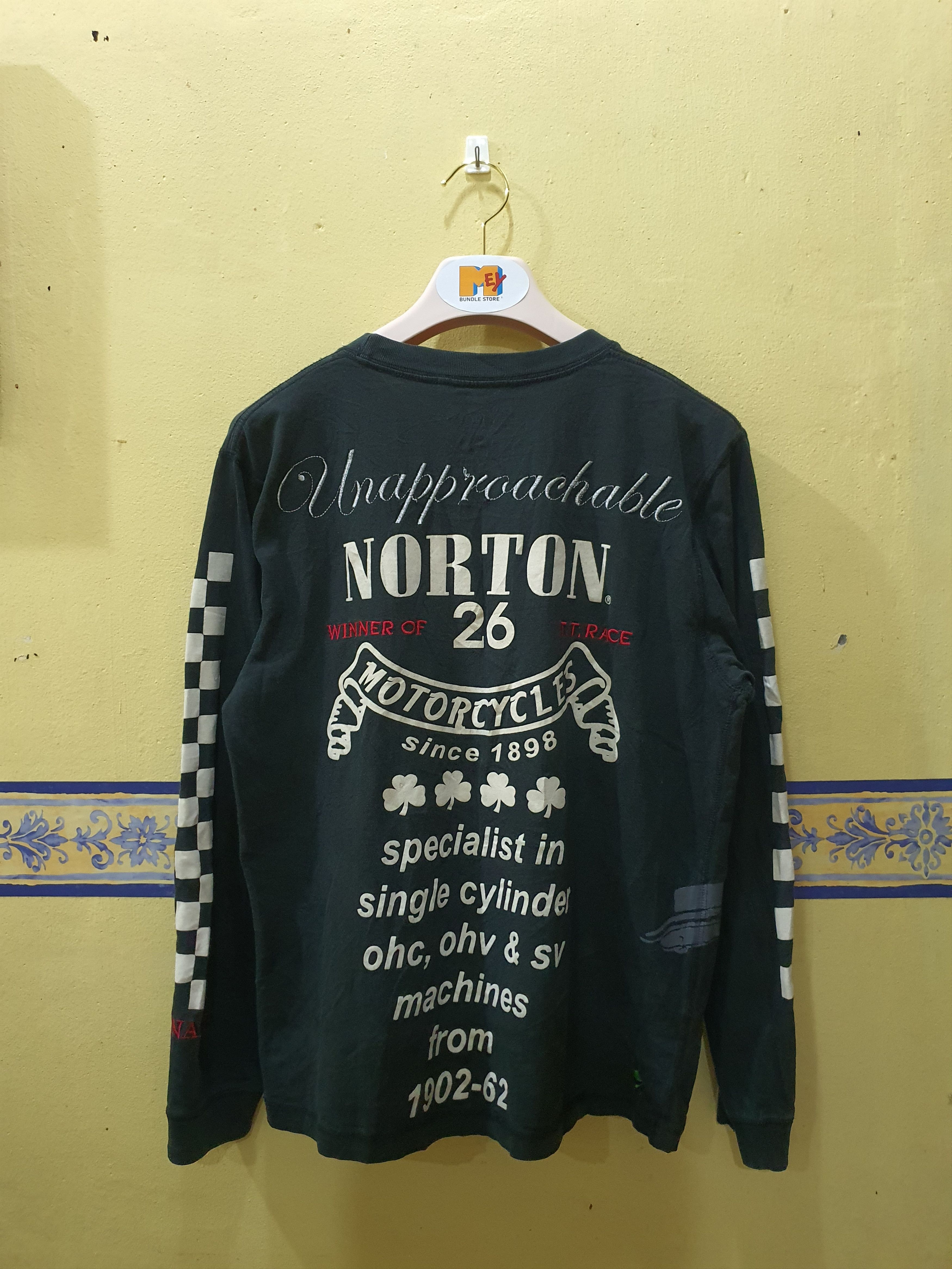Norton Norton Motorcycles long-sleeve and a motorcycle graphic Size US L / EU 52-54 / 3 - 12 Thumbnail