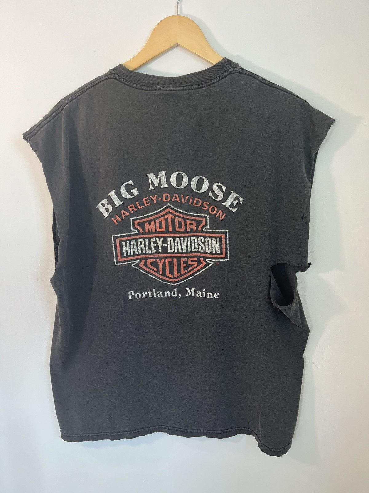 Harley Davidson Thrashed Sun Faded Harley Davidson Cut Off Tee Size US XL / EU 56 / 4 - 1 Thumbnail