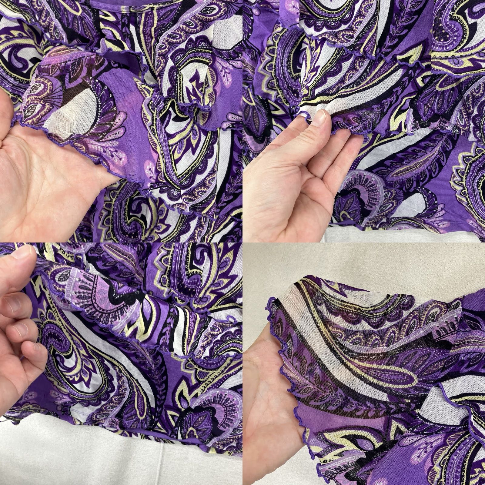 Apt. 9 Apt. 9 Blouse Women 1X Purple Paisley Sleeveless Scoop Neck Lined Ruffle Bohemian Casual Lightweight Breathable Shirt Size XL / US 12-14 / IT 48-50 - 8 Thumbnail