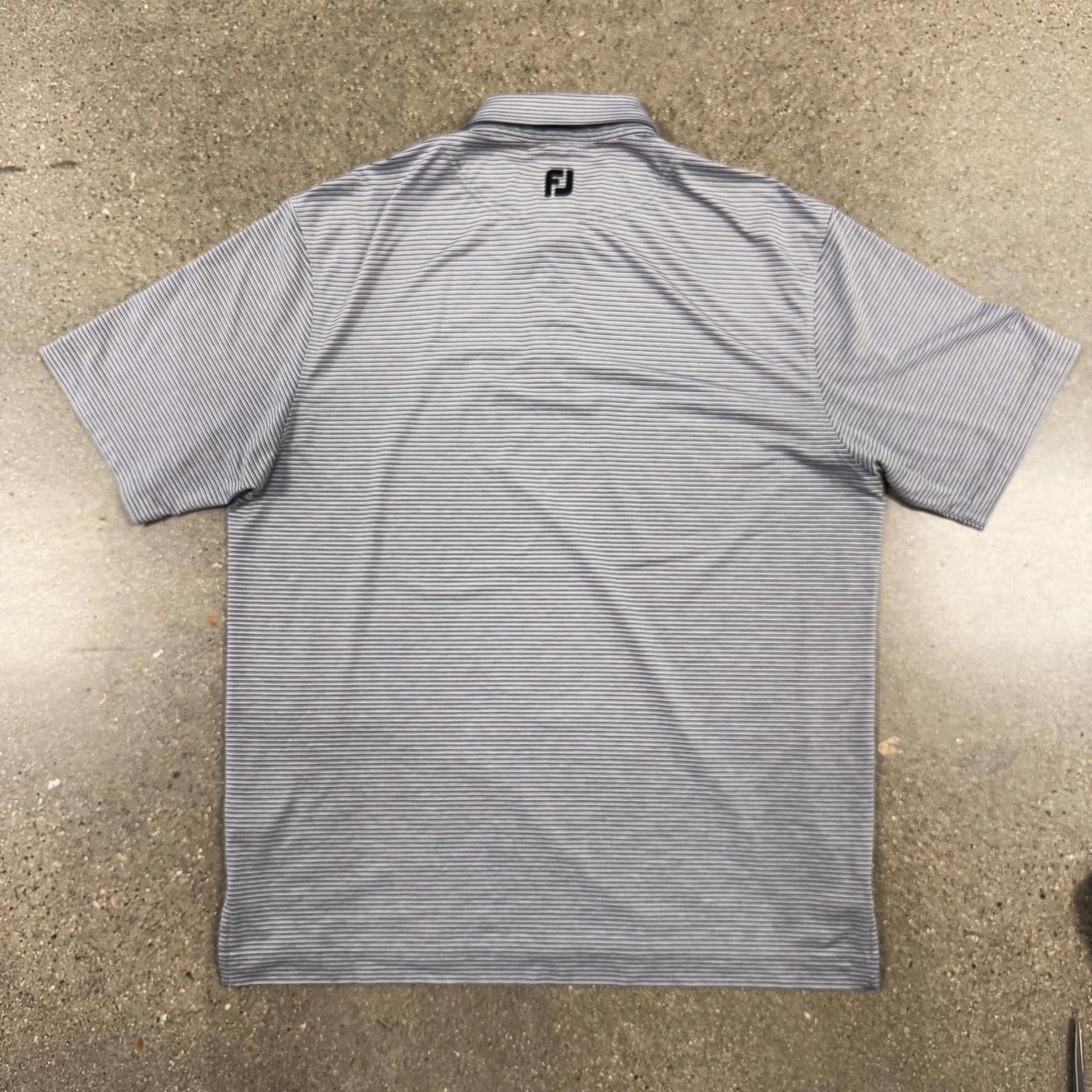 Footjoy FootJoy Golf Polo Shirt Mens XL Striped Stretch FJ Logo Size ONE SIZE - 4 Thumbnail