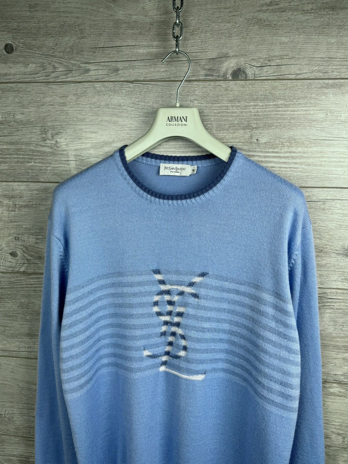 Yves Saint Laurent Rare Vintage Sweater Big Logo Yves Saint Laurent YSL Size US XXL / EU 58 / 5 - 4 Thumbnail