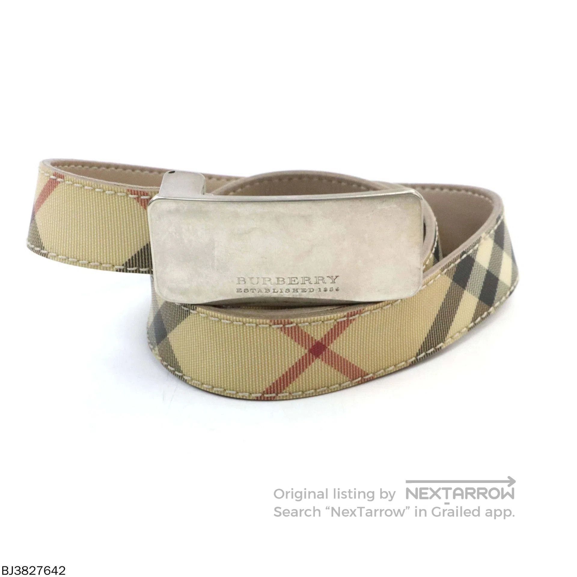 Burberry burberry brown striped smooth buckle belt. Size ONE SIZE - 2 Thumbnail