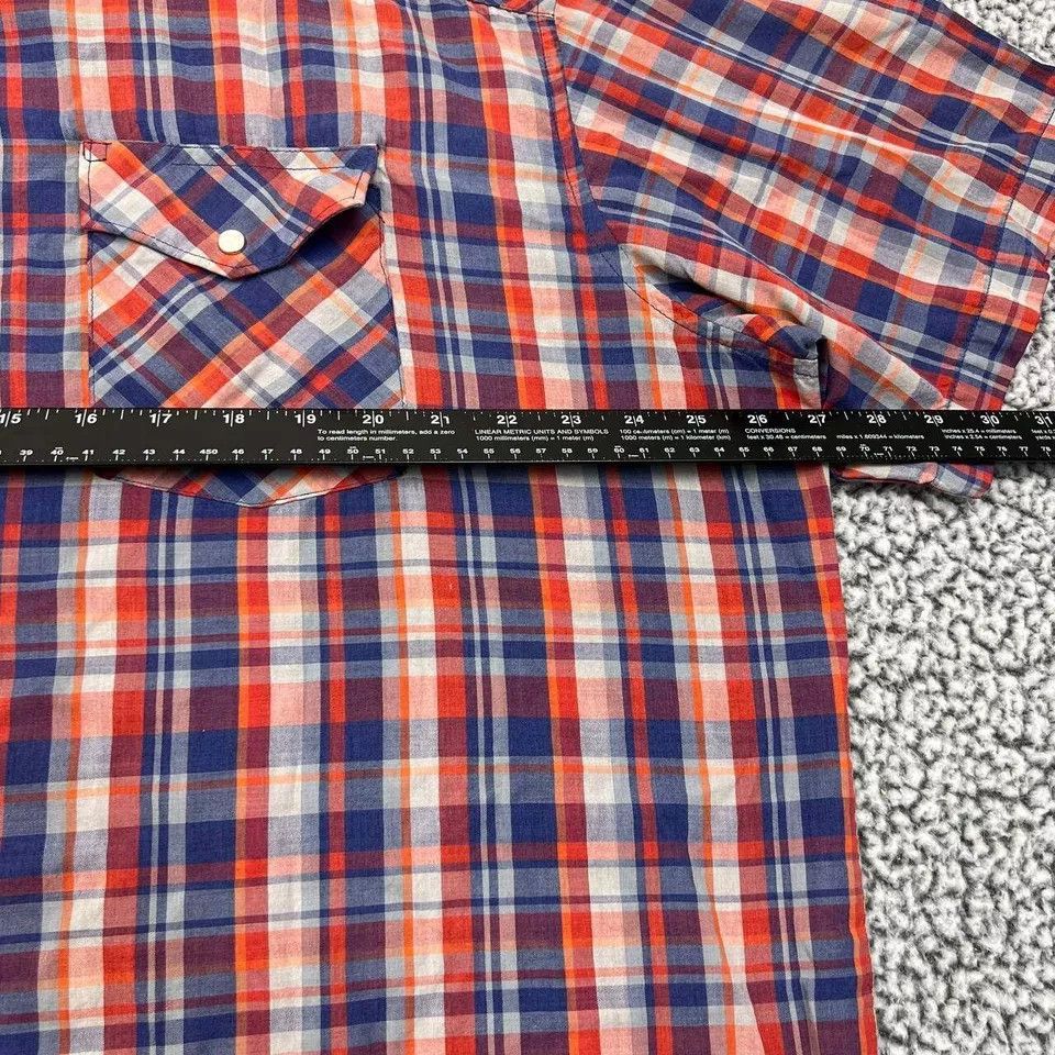 Wrangler Wrangler Shirt Men XL Plaid Button Up Pearl Snap Oversized Size US XL / EU 56 / 4 - 4 Thumbnail