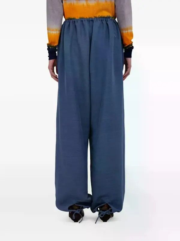 Salvatore Ferragamo o1s1rm0526 Loose Leg Trousers in Blue/Grey Size 27" / US 4 / IT 40 - 4 Thumbnail