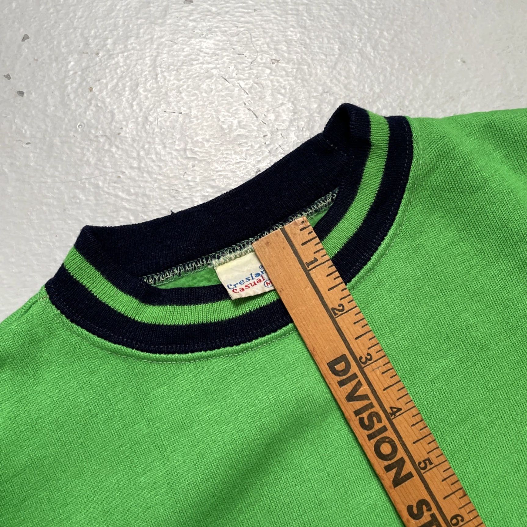 Vintage VINTAGE Creslan Casual 1960s-1970s Acrylic Sweatshirt T-Shirt Green M Unisex Adults Pullover 60s 70s Mod Rockabilly Americana Shirt Boys Mens Womens Size US M / EU 48-50 / 2 - 4 Thumbnail