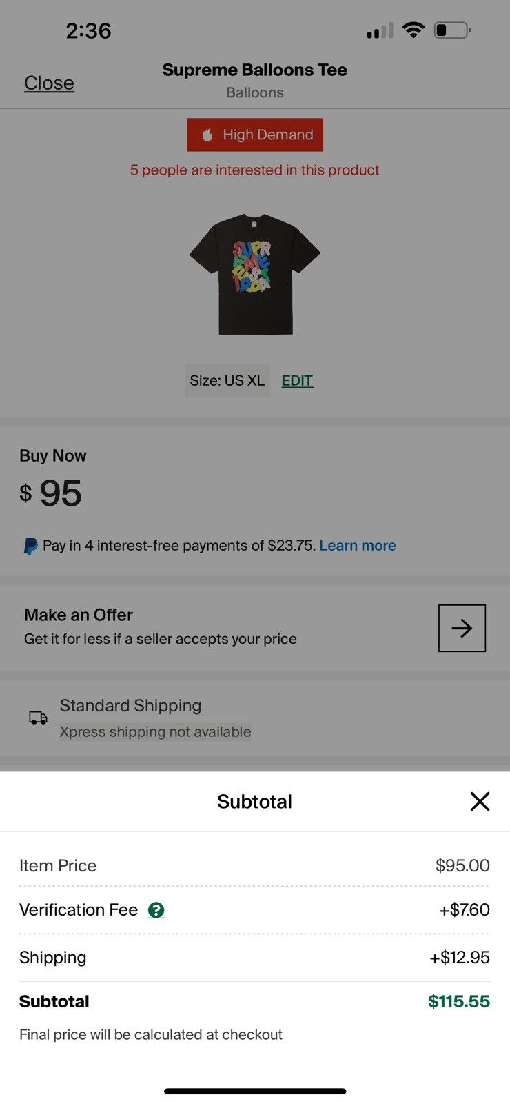 Supreme Supreme Balloons Tee Size US XL / EU 56 / 4 - 8 Thumbnail