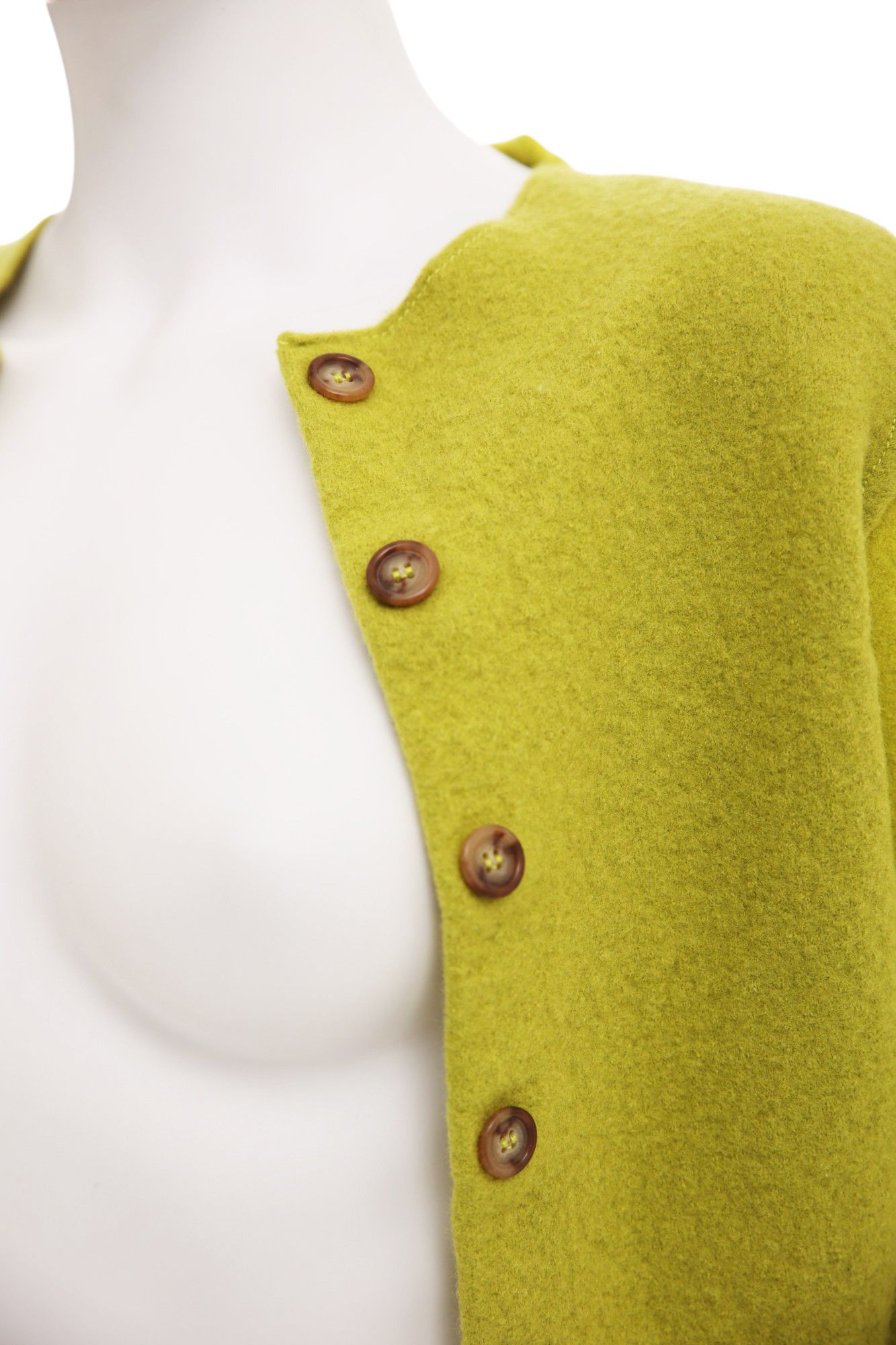 Maison Margiela by John Galliano F/W 2015 Cropped Yellow Button Up Cardigan Size S / US 4 / IT 40 - 6 Thumbnail