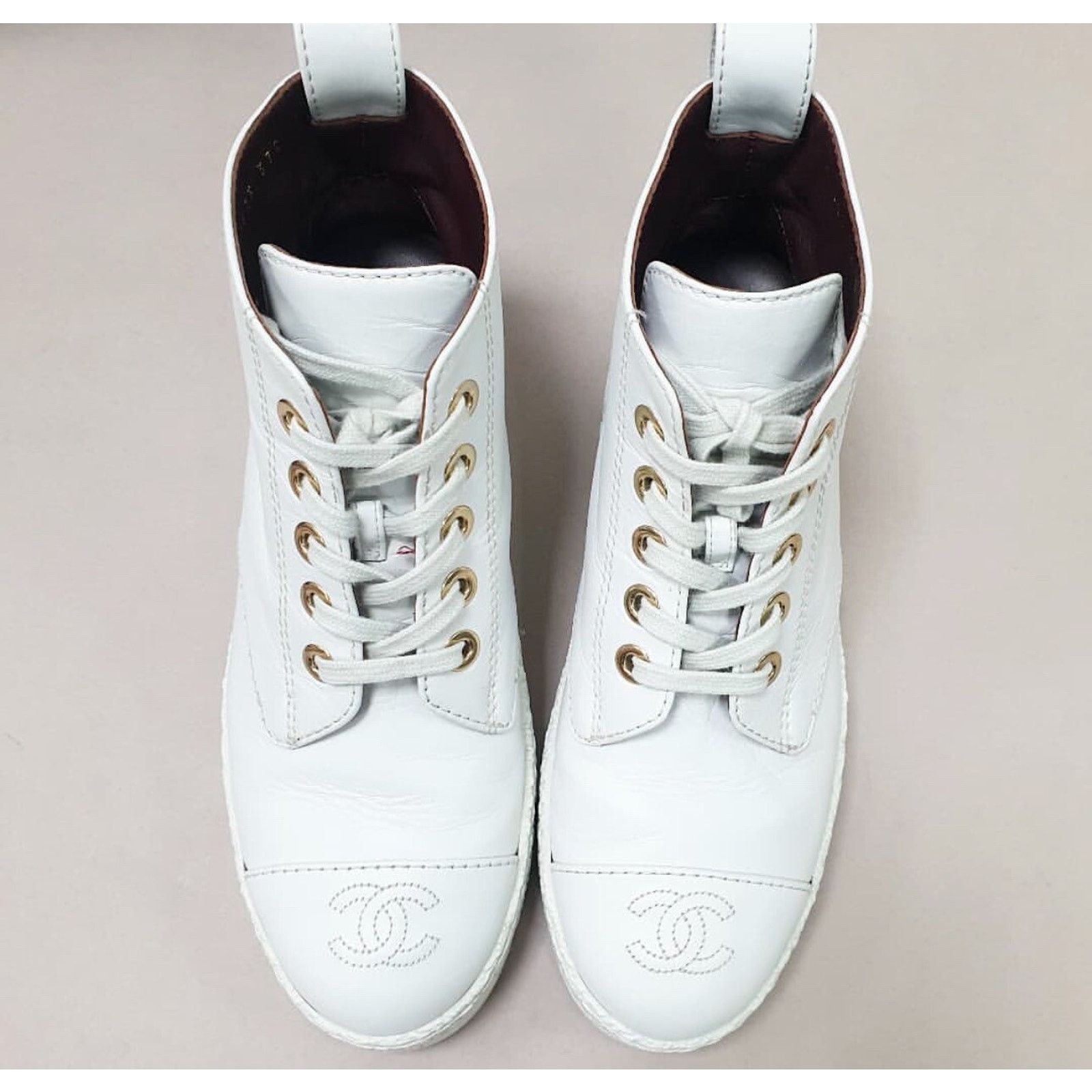 Chanel Chanel 2021 Interlocking CC Logo Combat Boots Sz.37 Size US 6 / IT 36 - 6 Thumbnail