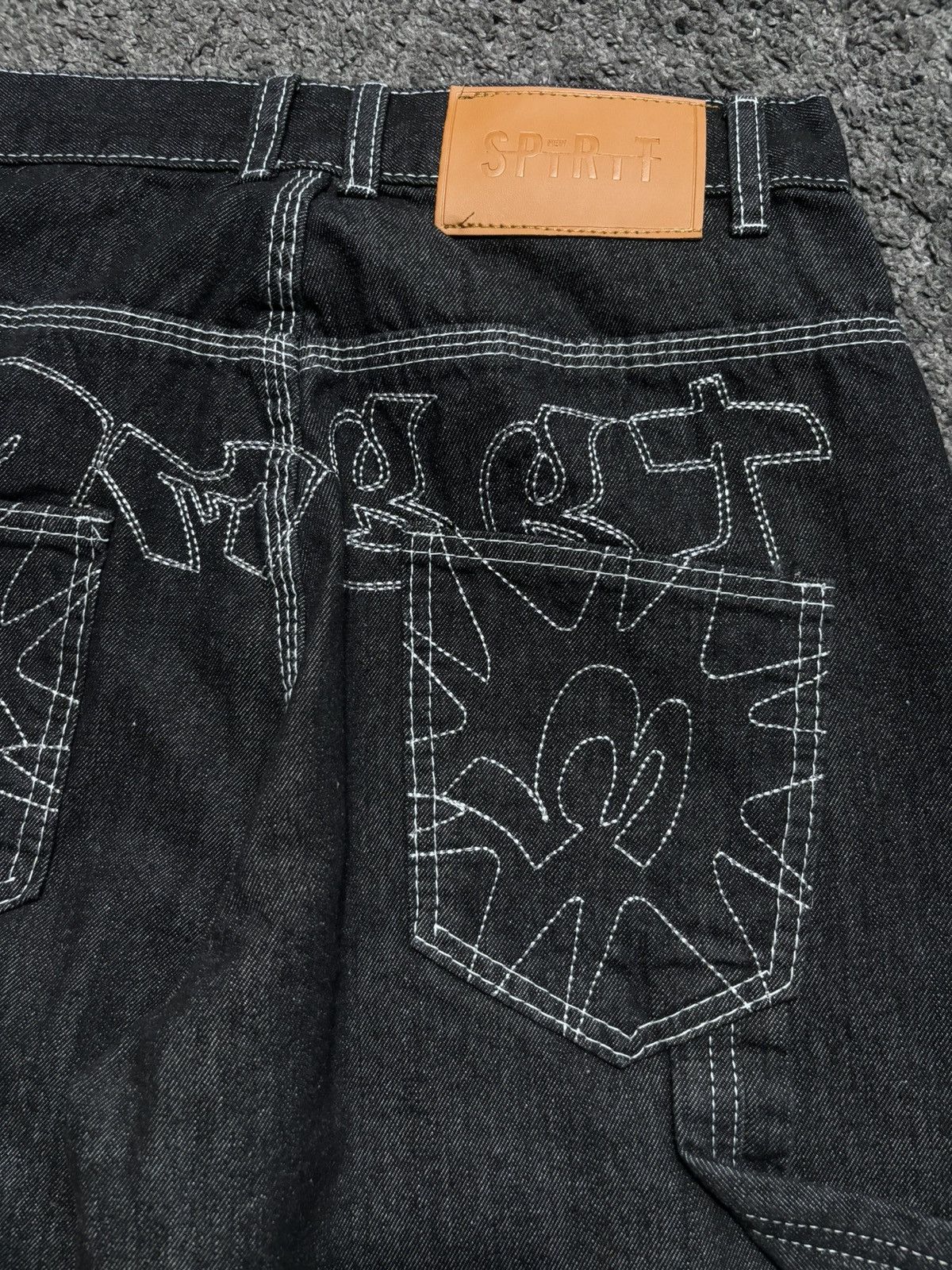 Vintage Vintage very rare embroidered spirit dark gray baggy jeans Size US 30 / EU 46 - 8 Thumbnail