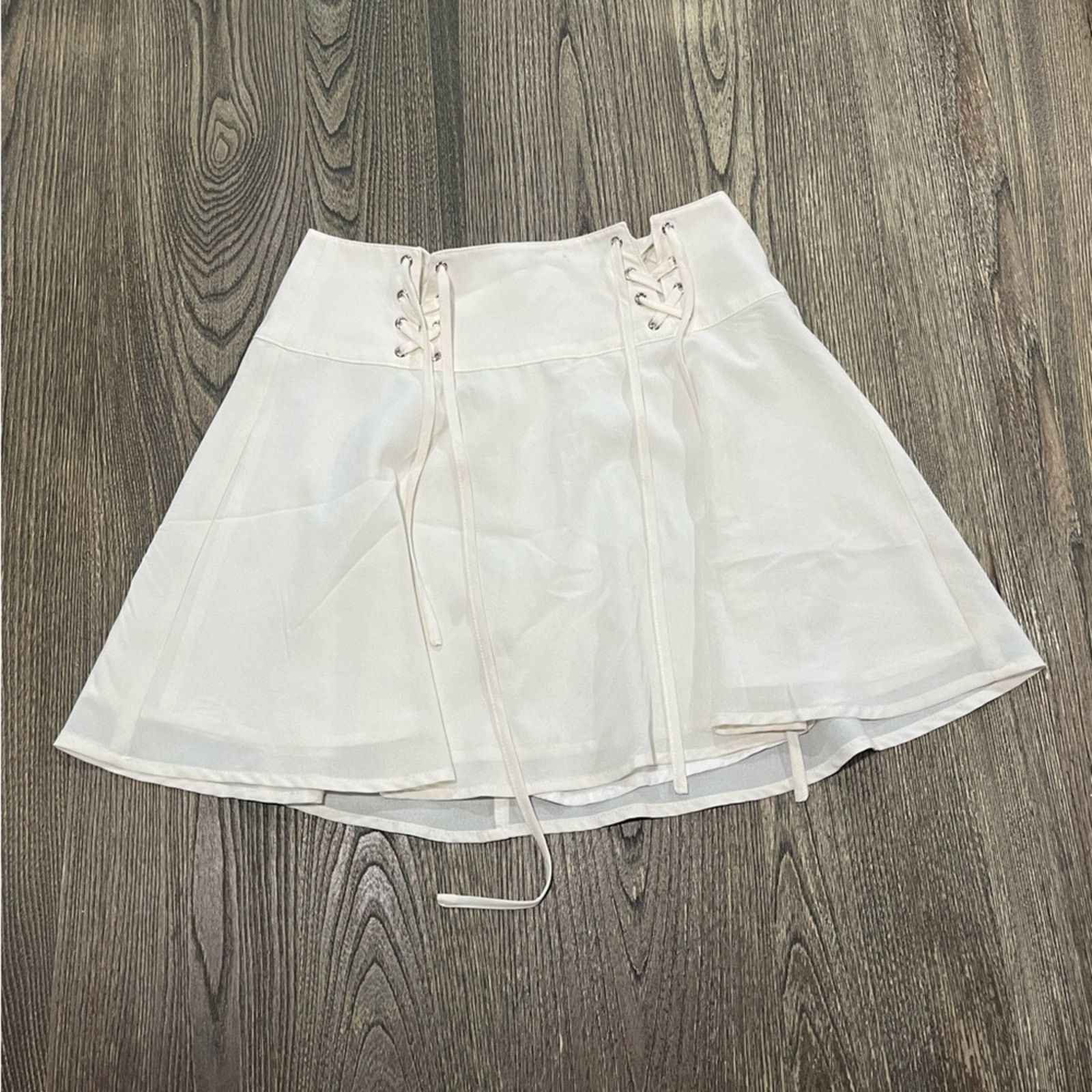 Vintage Sugar Thrillz Mini Skirt High Waist Pleated Lace Up Size M Size 28" / US 6 / IT 42 - 1 Thumbnail