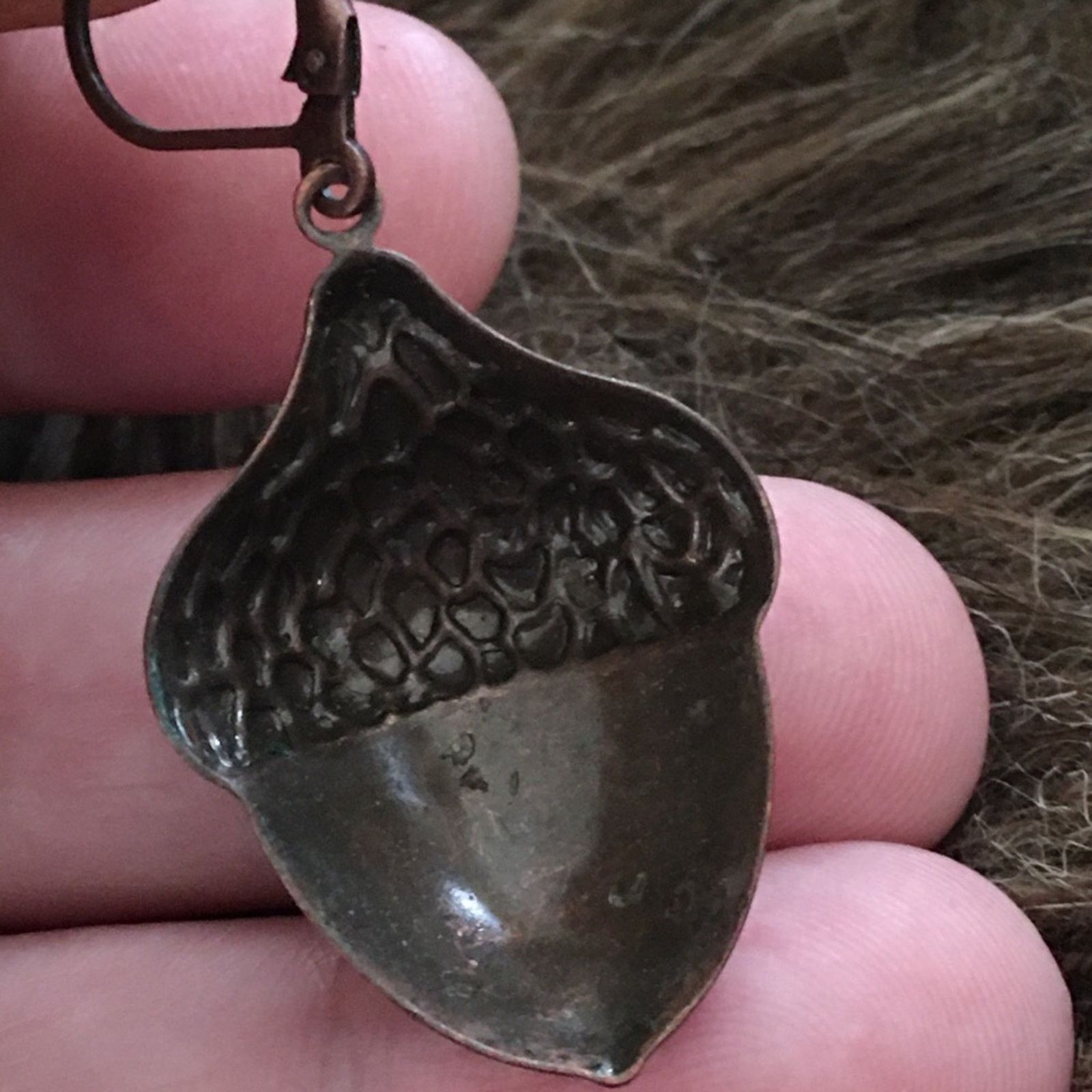 Jewelry Copper tone hollow acorn drop lever back earrings Size ONE SIZE - 3 Thumbnail
