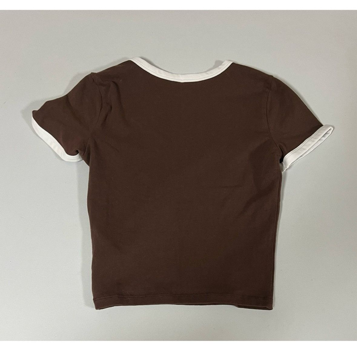 Hollister Hollister Brown White Ringer Tee Short Sleeve Shirt Top XXS🤎 Size XXS / US 00 / IT 34 - 4 Thumbnail