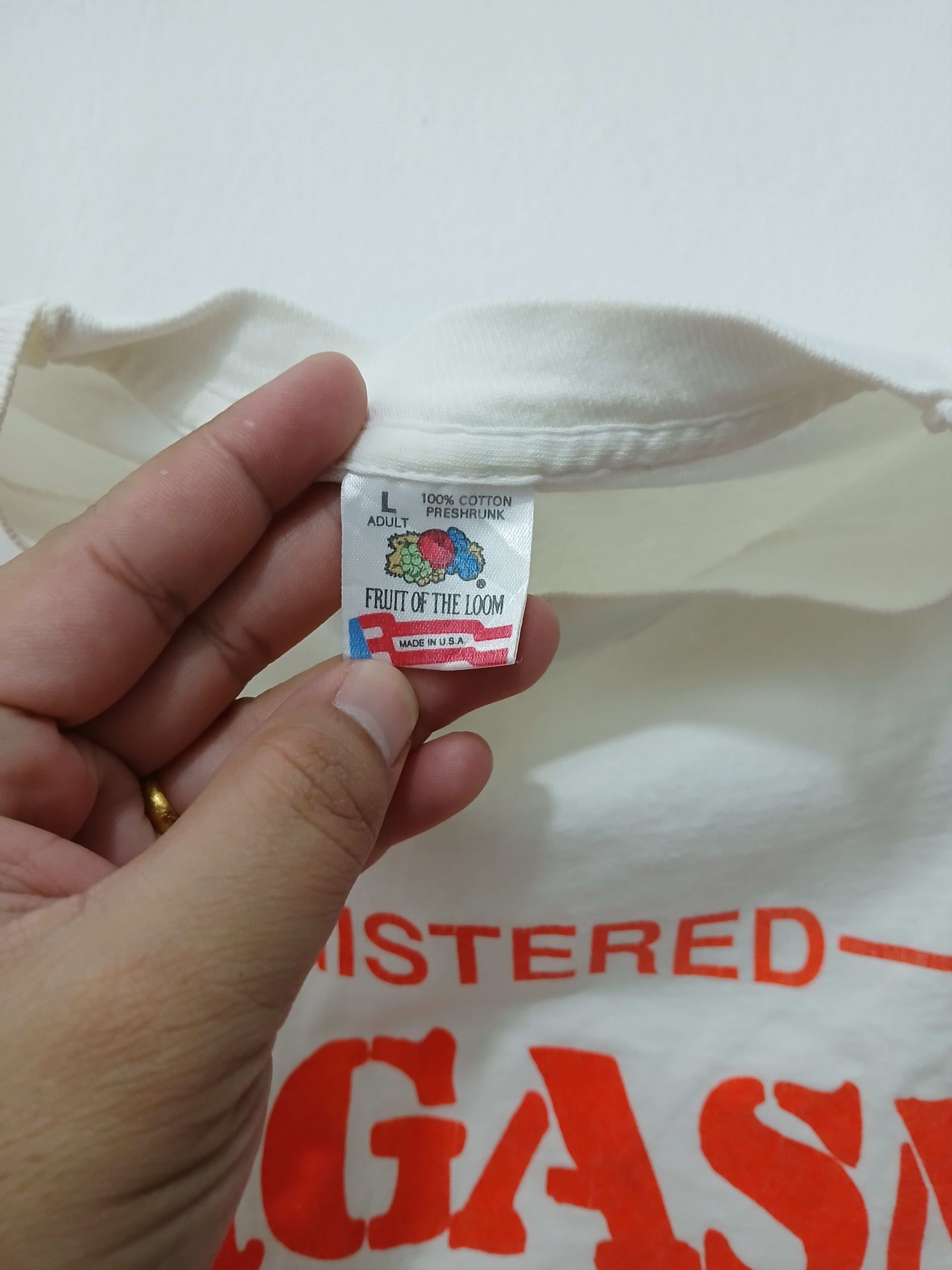 Vintage REGISTERED ORGASM DONOR Font Joke Vintage Tee 1991 Size US L / EU 52-54 / 3 - 5 Thumbnail