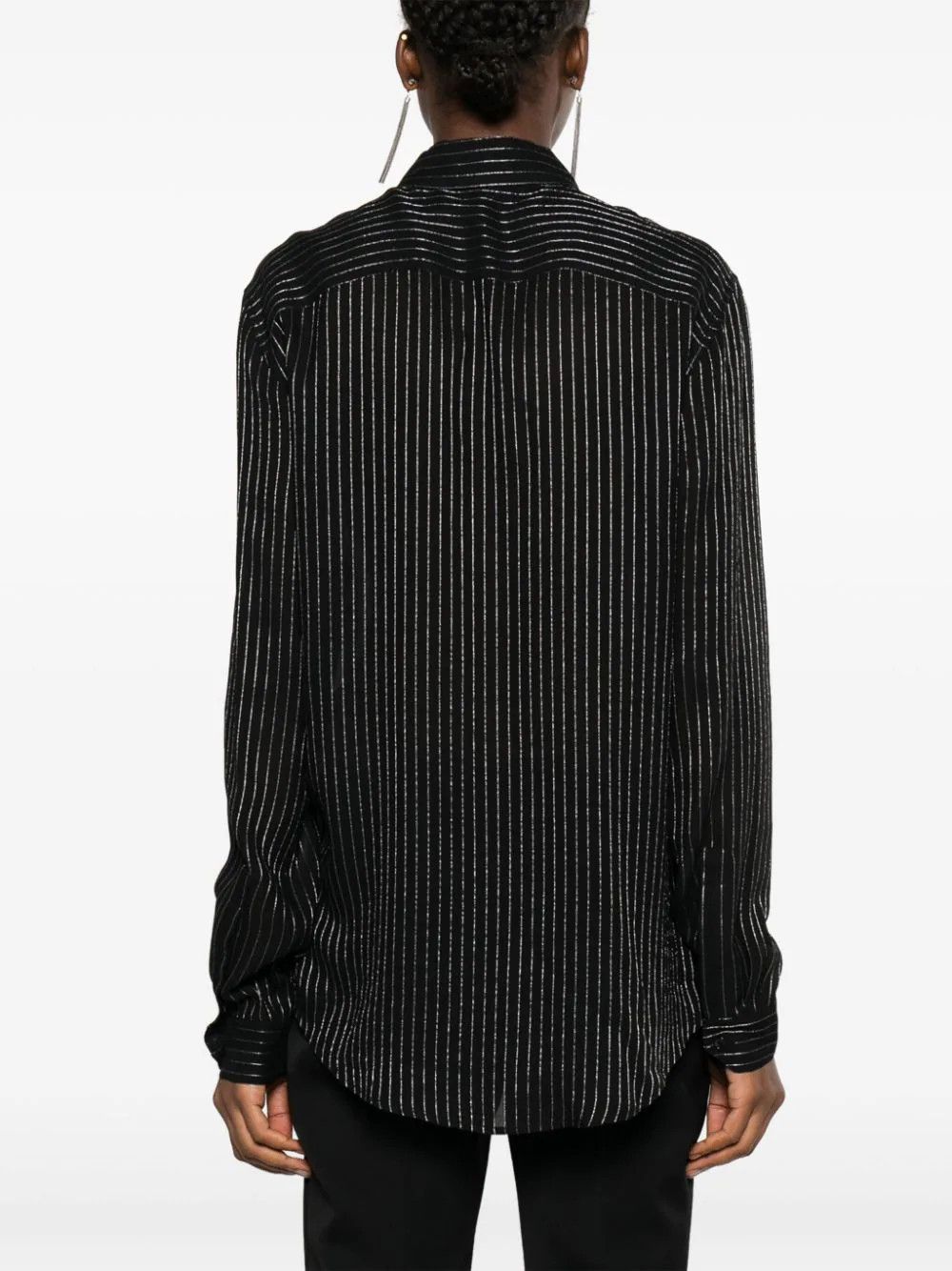 Saint Laurent Paris o1bcso1str0924 Chemise Blouse Lavalliere in Black Size US XS / EU 42 / 0 - 3 Thumbnail