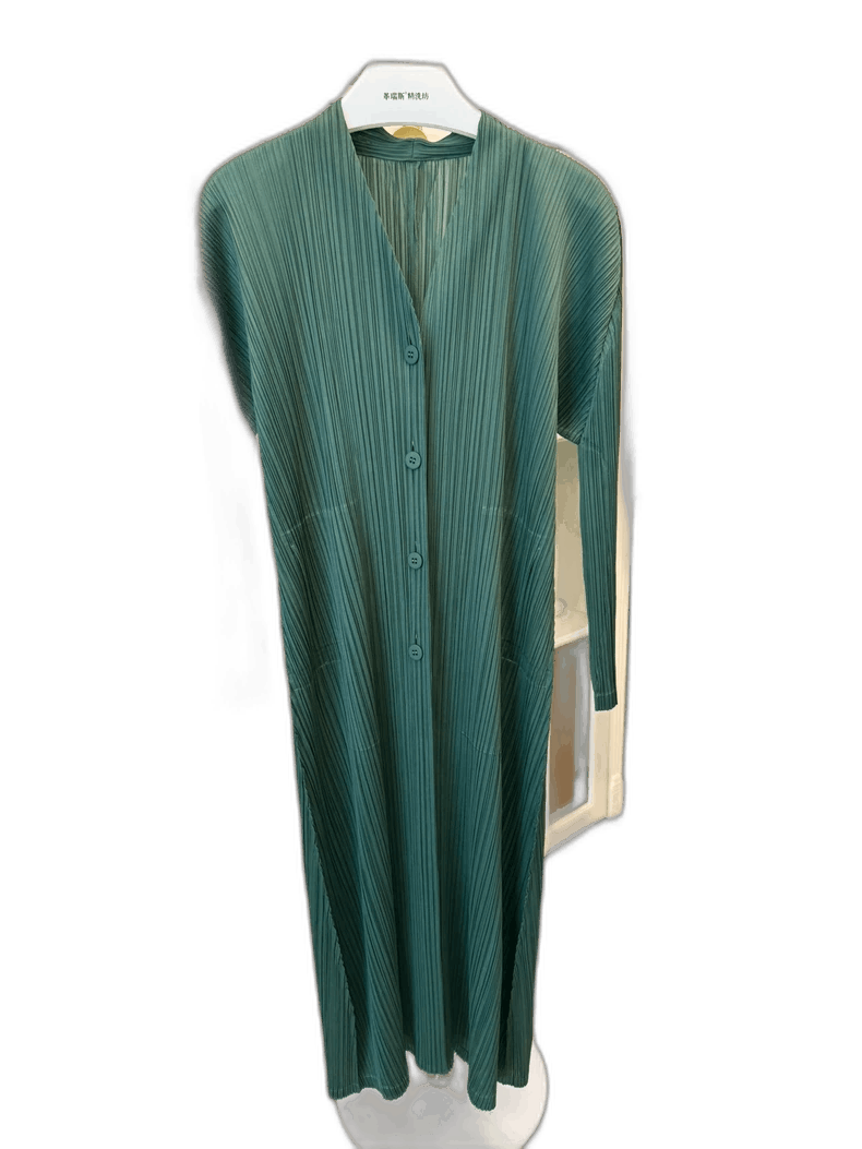 Issey Miyake Issey Miyake Long Sleeve Green Dress Cardigan-yf Size XXS / US 00 / IT 34 - 1 Thumbnail
