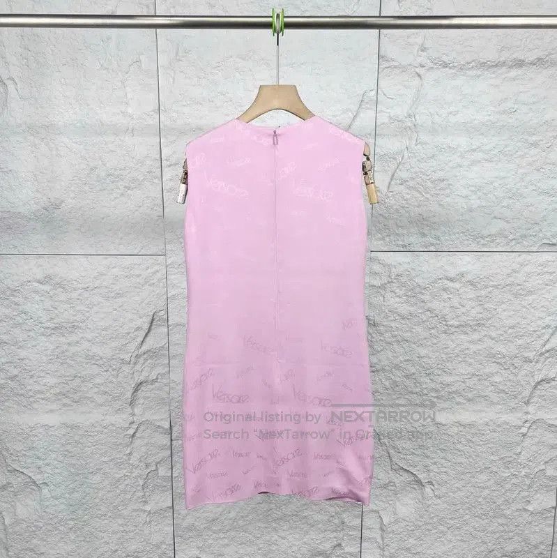 Versace Versace Pink Cotton Dress for Women . Size M / US 6-8 / IT 42-44 - 2 Thumbnail