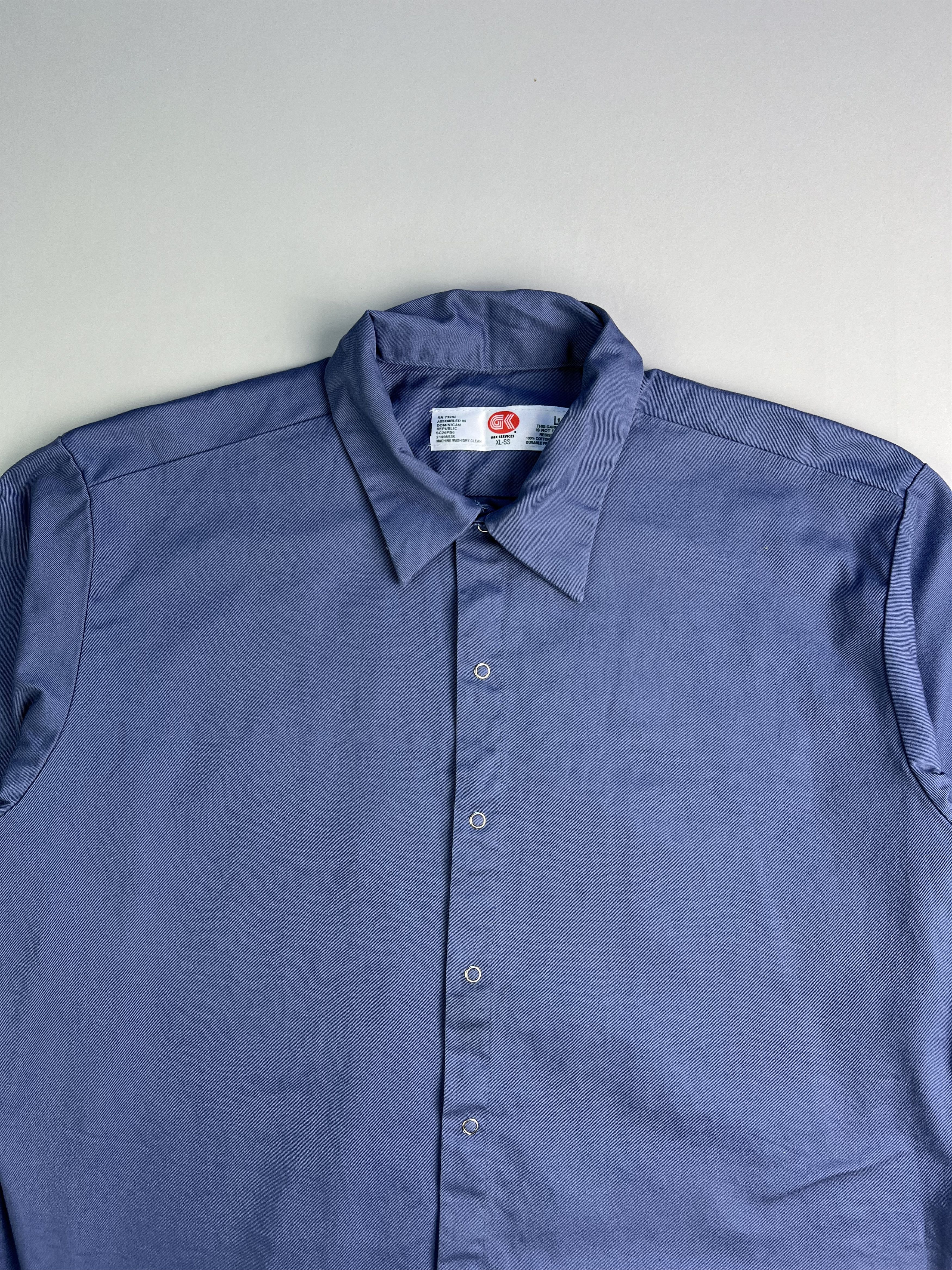 Vintage Vintage G&K Services Work Shirt Blue Xl Size US XL / EU 56 / 4 - 2 Thumbnail