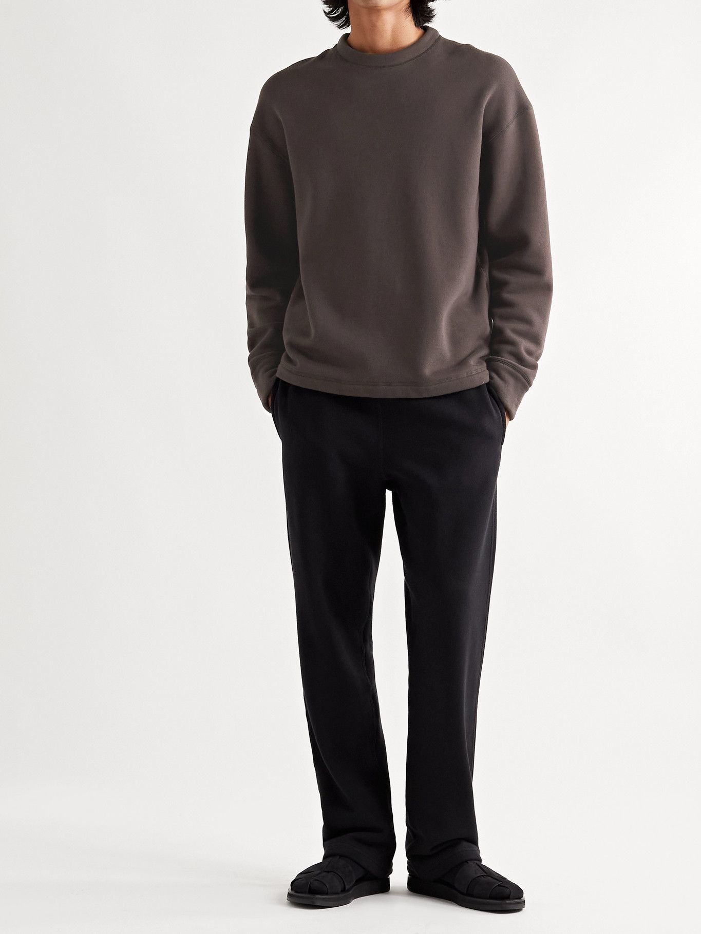 image of The Row Derovere Organic Cotton-Jersey Sweatshirt in Brown, Men's (Size Large)