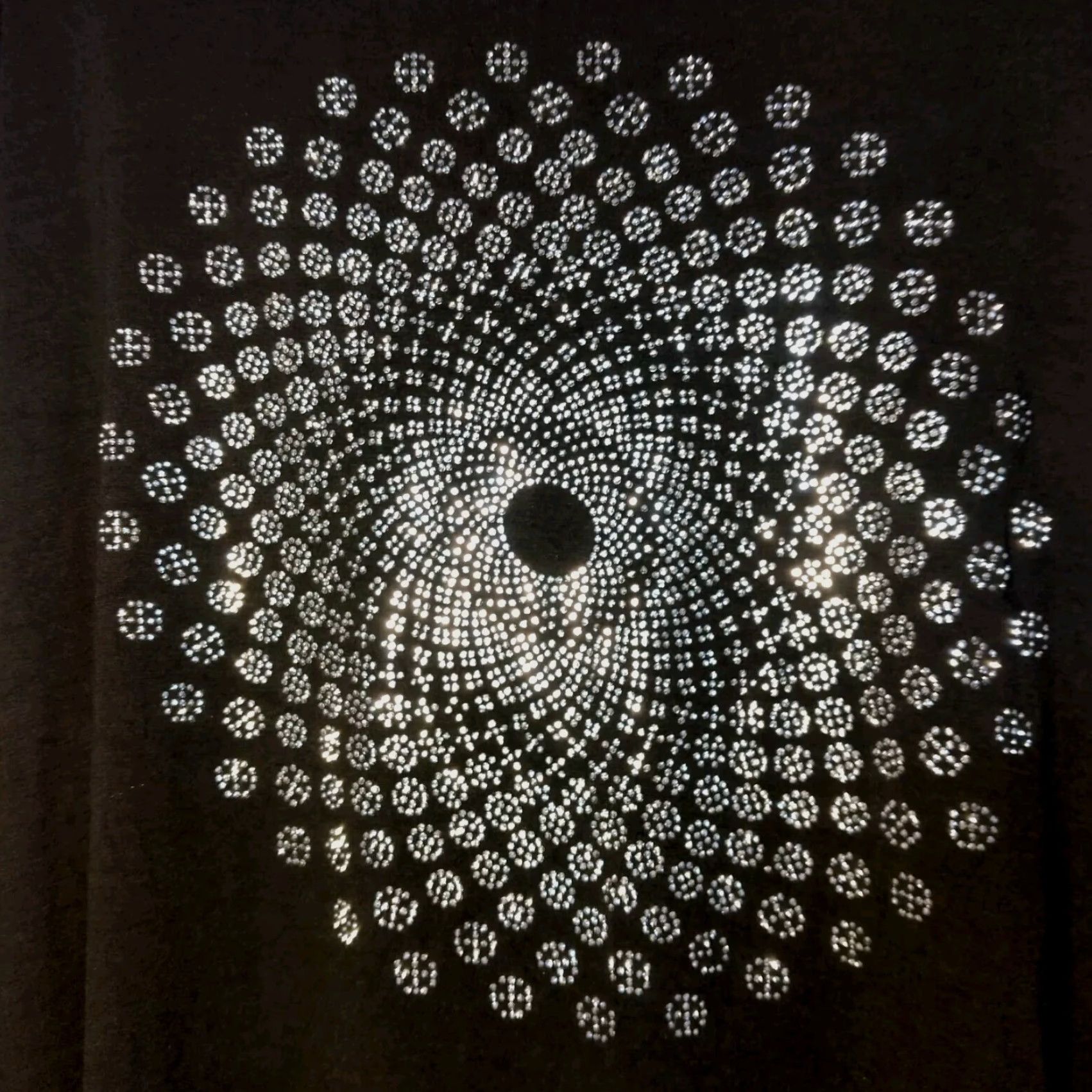 Vintage Julia Tunic Women 3XL Black Bohemian Mandala 3/4 Sleeve Round Neck Bling Viscose Blend Plus Size Womens Size XXL / US 16-18 / IT 52-54 - 2 Thumbnail