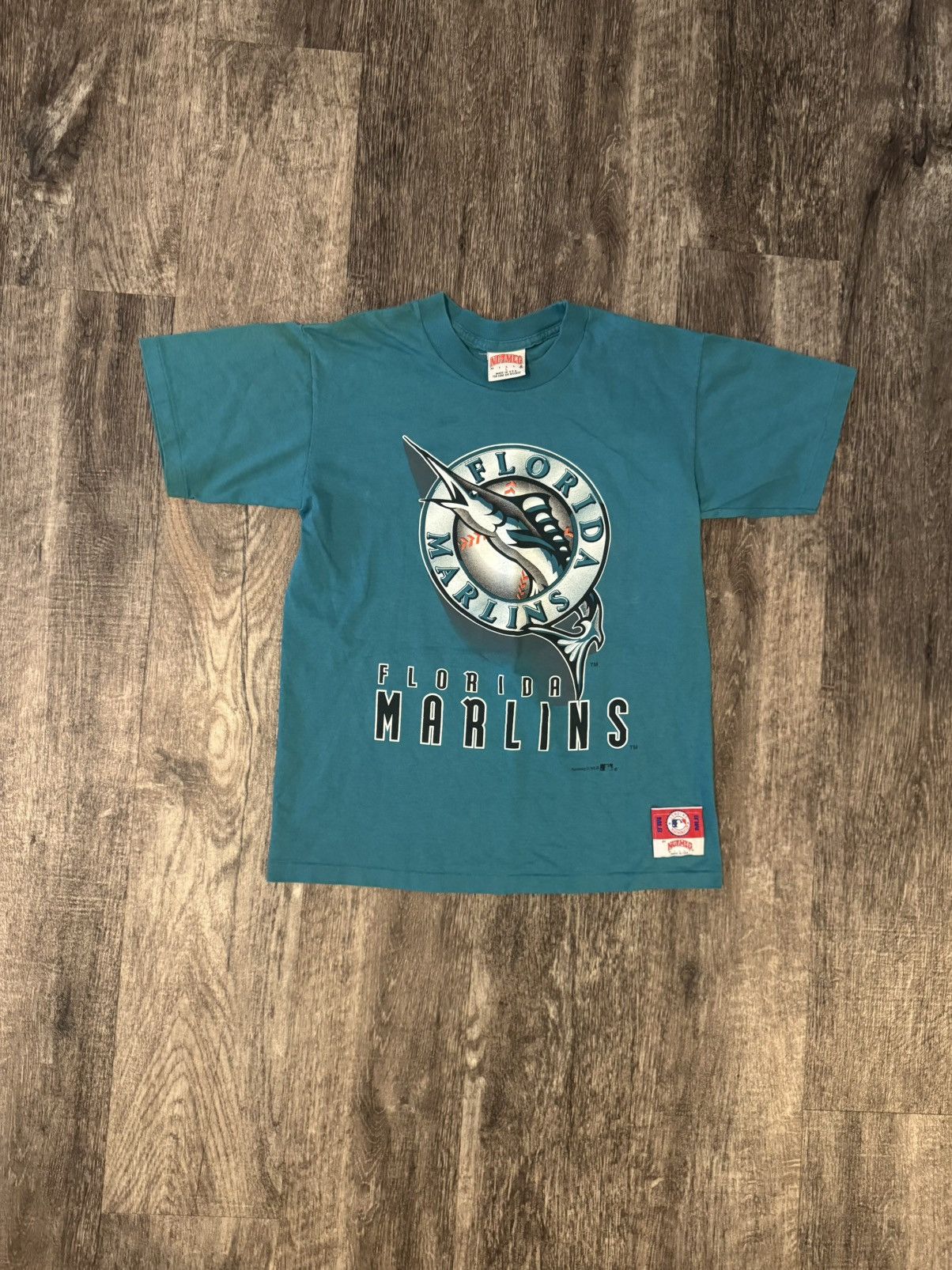 Nutmeg Vintage 90s Nutmeg Florida Marlins MLB tee Youth Large Size US S / EU 44-46 / 1 - 1 Thumbnail
