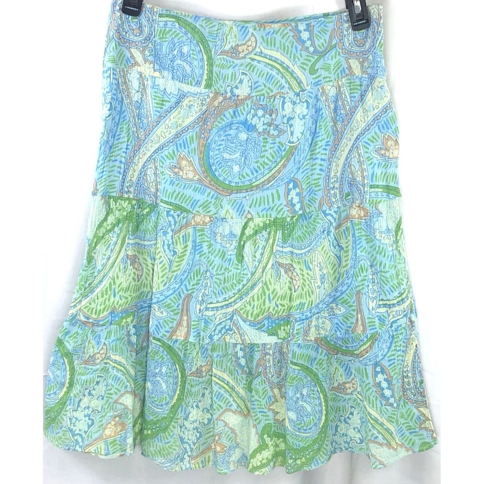 Nine West Vintage Nine west Below Knee Skirt 10 Blue Floral 30"W Cottage Boho Peasant Size 32" / US 10 / IT 46 - 2 Thumbnail