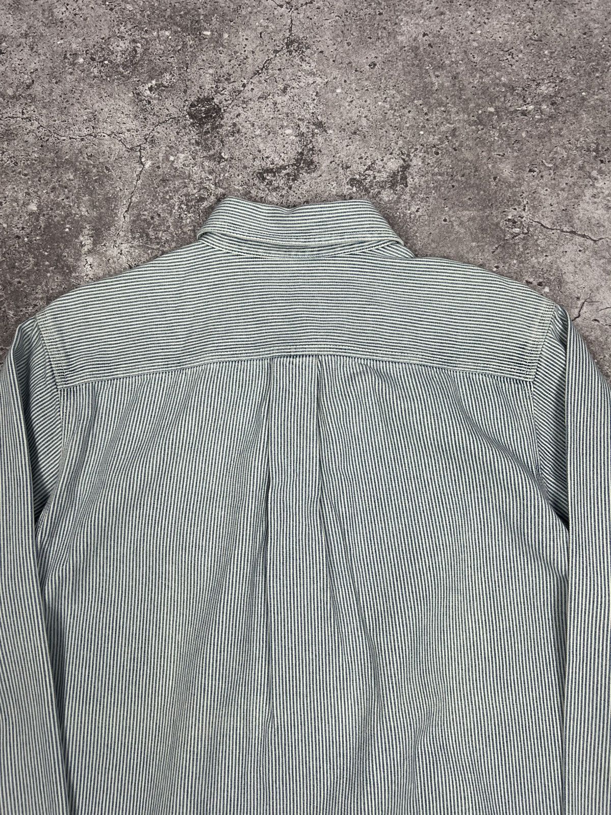 Vintage Carhartt Logo Striped Shirt Button Up Long Sleeve