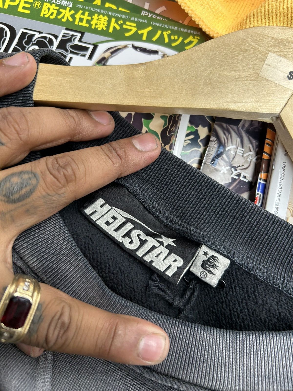HELLSTAR Hellstar Burned Tribal Crewneck (Oversized) Size US M / EU 48-50 / 2 - 3 Thumbnail