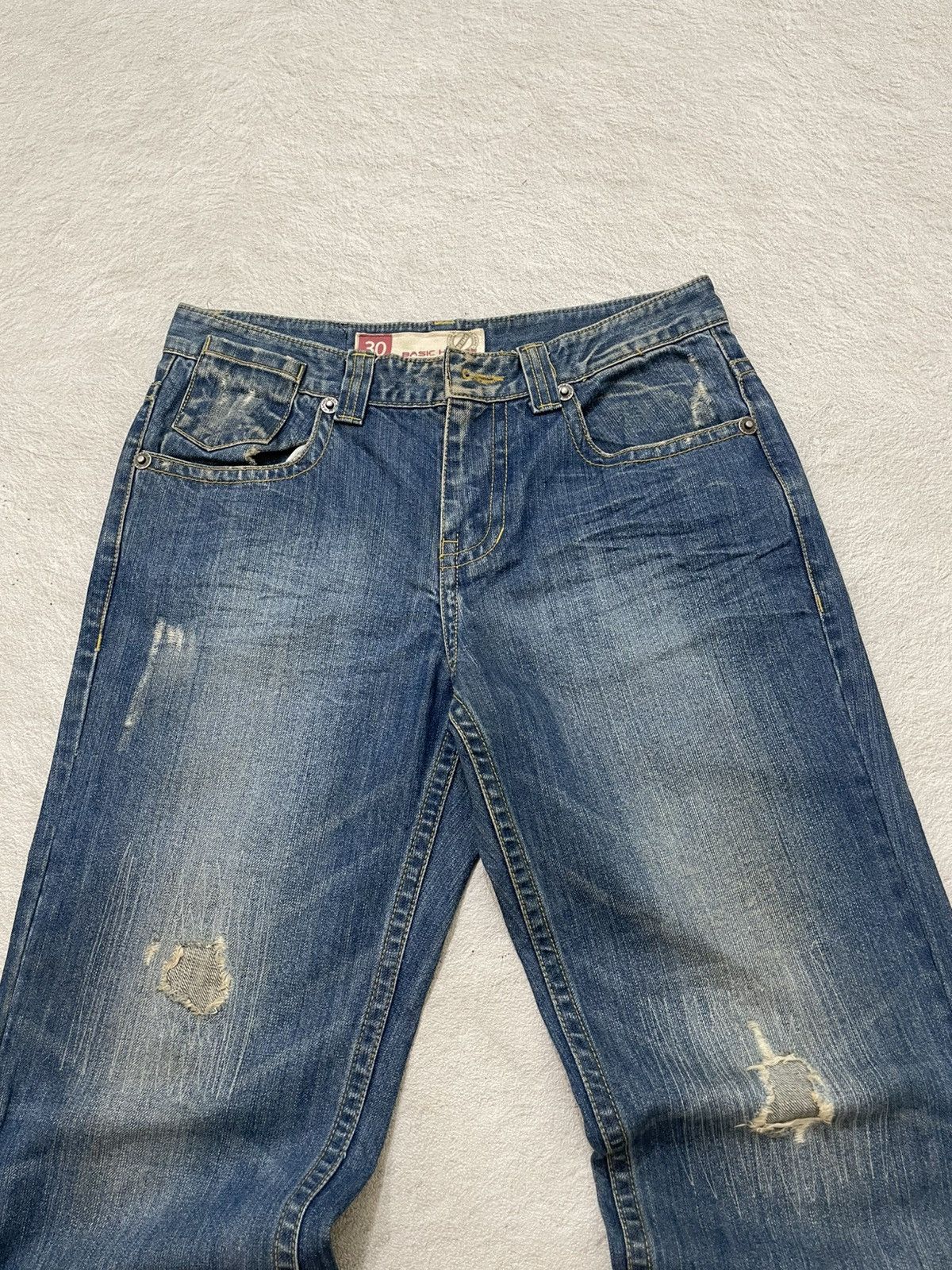 Kapital 2000s Diesel Flare Denim Distressed Wash Jeans Ifsix LGB Y2K Size US 30 / EU 46 - 2 Thumbnail