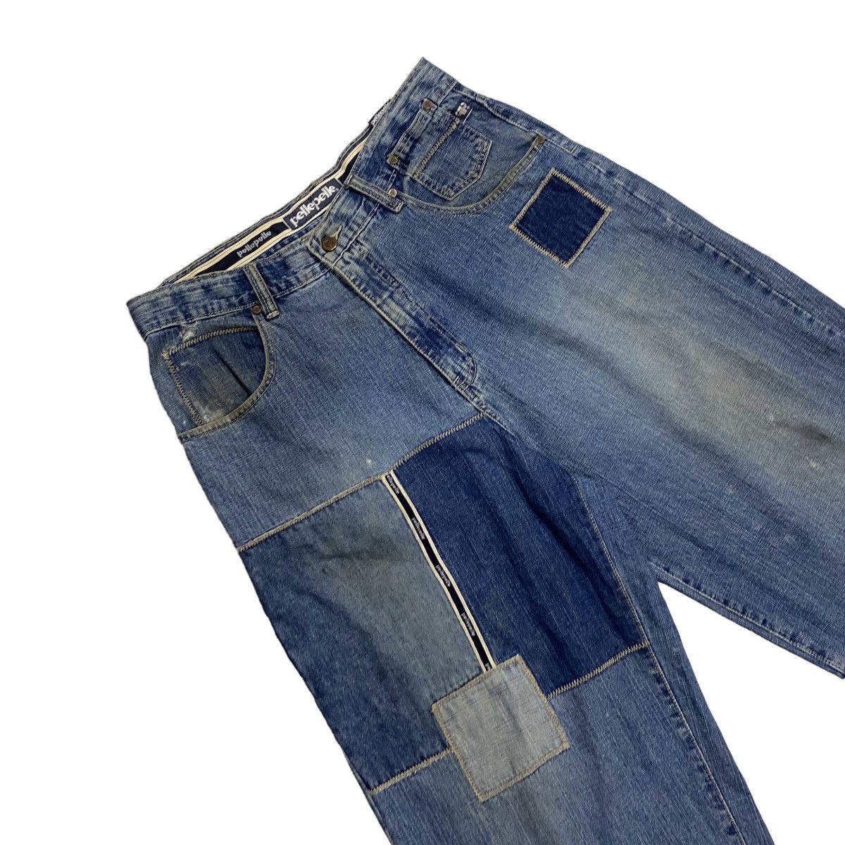 Pelle Pelle × Vintage Pelle Pelle patchwork distressed denim Size US 34 / EU 50 - 3 Thumbnail