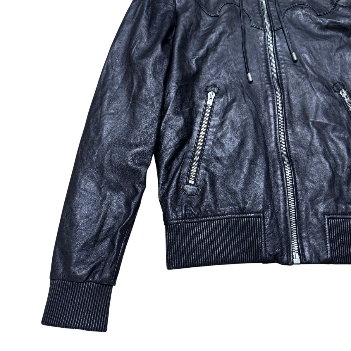 The Kooples The Kooples Leather Bomber Jacket Hooded Fluer Size US M / EU 48-50 / 2 - 5 Thumbnail