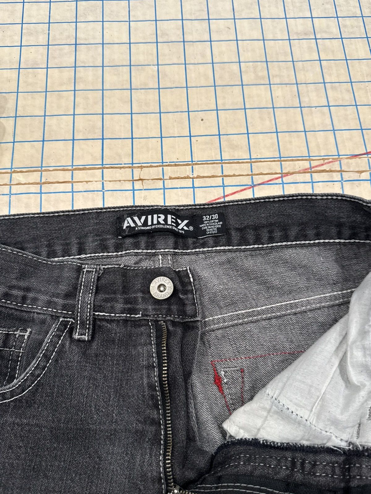 Avirex Avirex Black Denim Embroidered Back Pockets Fits 30x26 Black Size US 30 / EU 46 - 10 Thumbnail