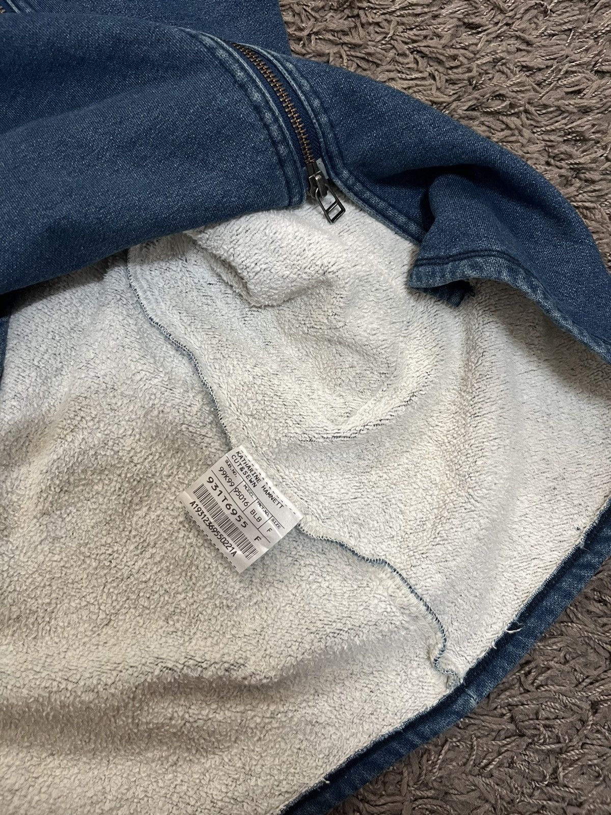 Katharine Hamnett London 1990s full zipped indigo dyed sweats #F4 Size M / US 6-8 / IT 42-44 - 6 Thumbnail