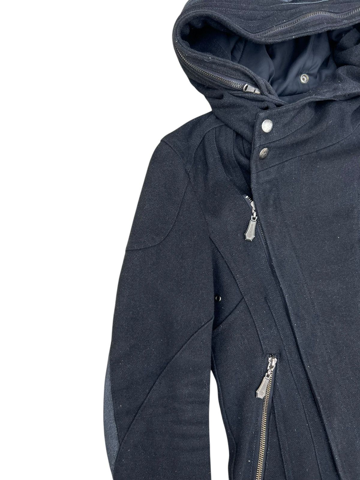 If Six Was Nine × JACKROSE × Le Grande Bleu (L.G.B.) Jackrose Luv Maison Wool Leather Hoodie Bondage Bono Jacket Size US M / EU 48-50 / 2 - 4 Thumbnail