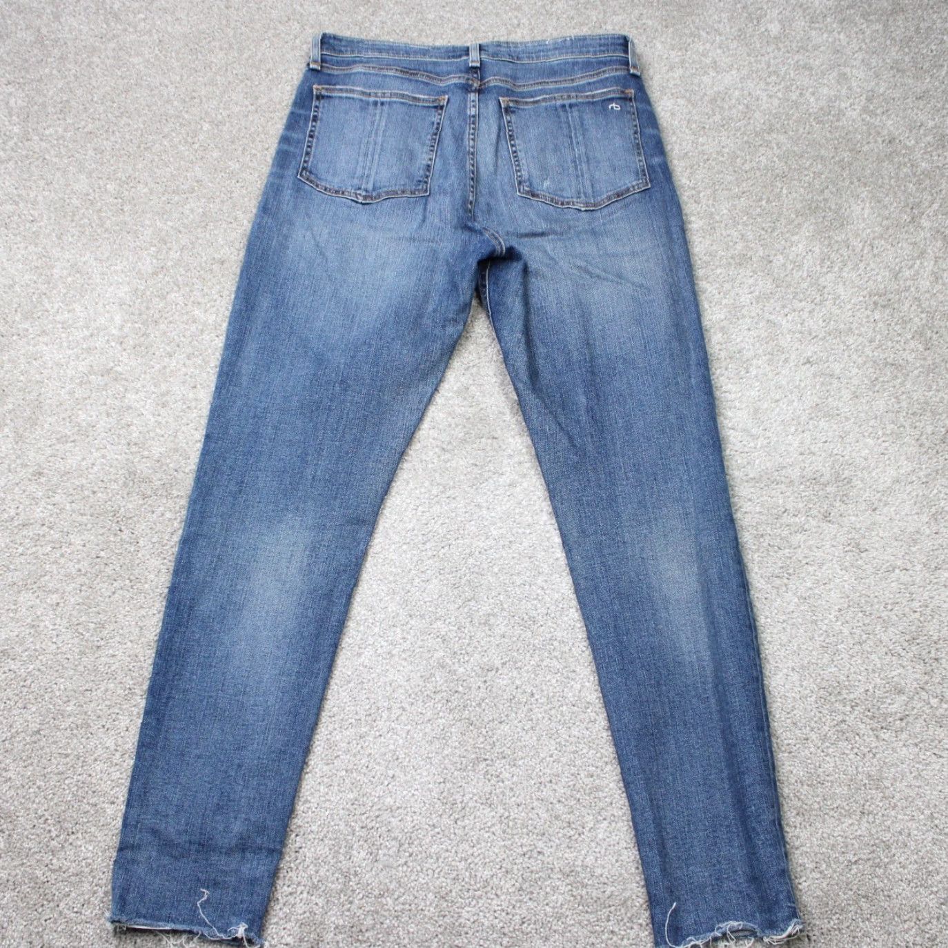 Rag & Bone rag & bone Jeans Womens 30x30 Blue Nina High-Rise Skinny Button Fly Raw Hem Denim Dark Size 30" / US 8 / IT 44 - 5 Thumbnail