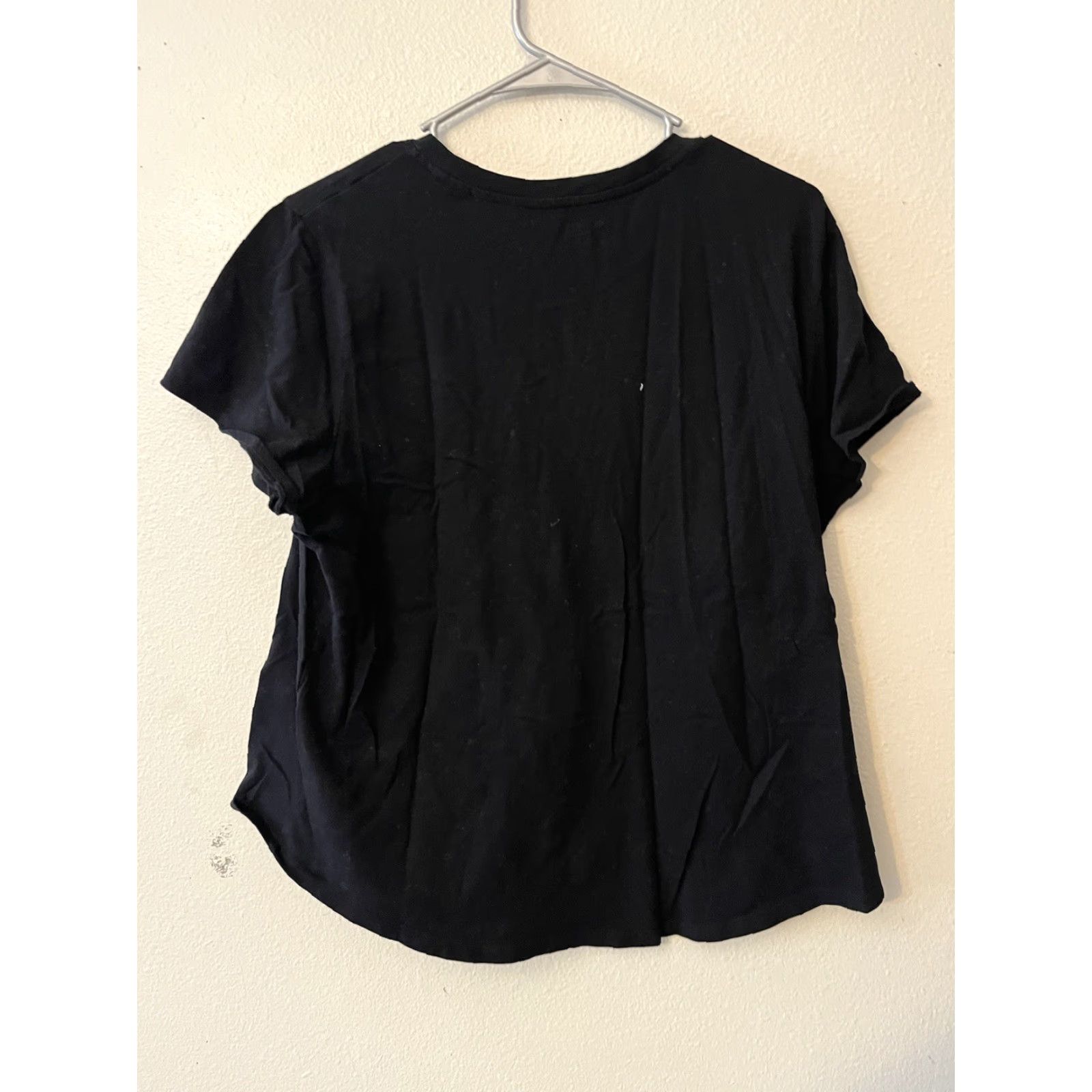 Old Navy Old Navy Shirt Womens Solid Black Cotton Round Neck Short Sleeve XL Size XL / US 12-14 / IT 48-50 - 3 Thumbnail