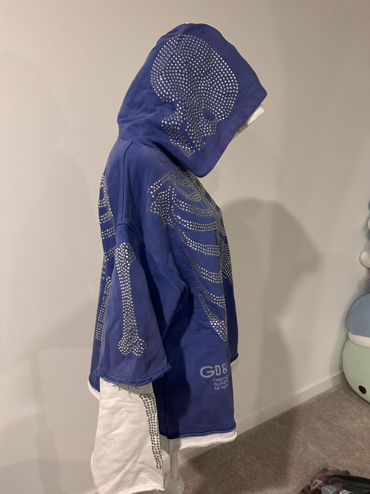 Other GUNZINII - RHINESTONE SKELETON HOODIE - ROYAL -Size M NWT Size US M / EU 48-50 / 2 - 2 Thumbnail