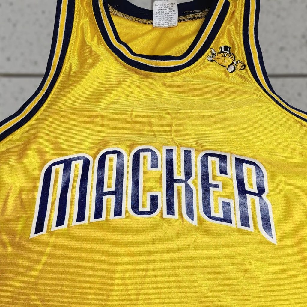Vintage VINTAGE Gus Macker 90's Men's Large Basketball Jersey Yellow Michigan Mens Blue? Size US L / EU 52-54 / 3 - 1 Thumbnail