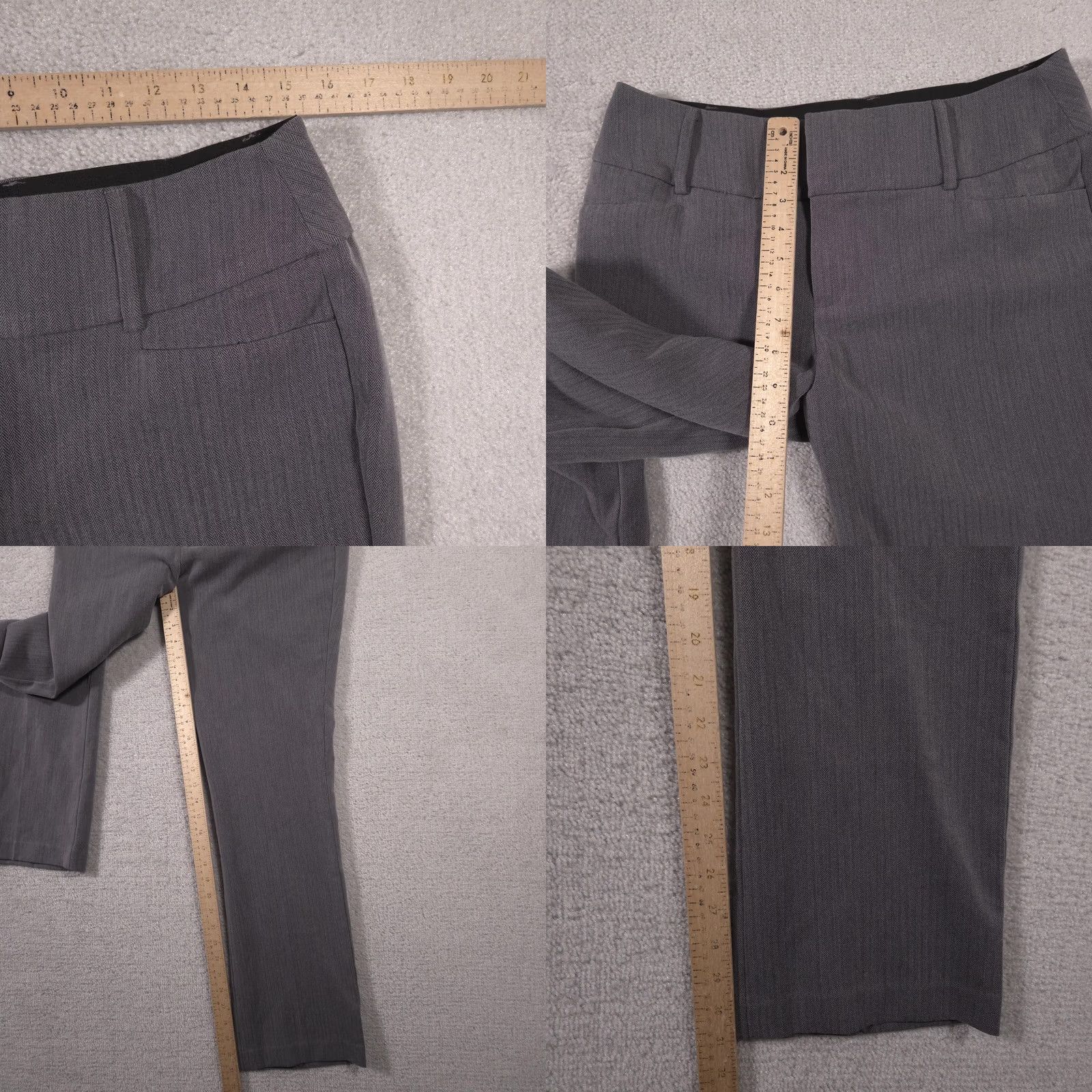 Apt. 9 APT 9 Pants Womens 6 Gray Herringbone Dress Slacks Stretch Career Work Pants Size 28" / US 6 / IT 42 - 8 Thumbnail