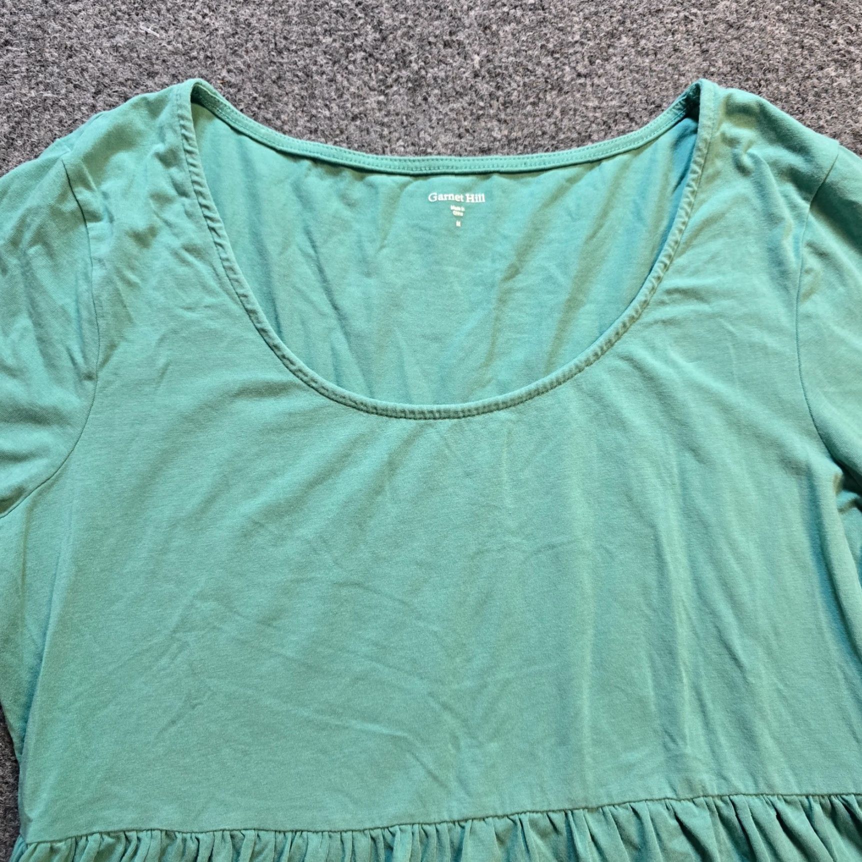 Vintage Garnet Hill Dress Womens Size Medium Green A-Line 3/4 Sleeve Stretch Knit Casual/Business/Party Womens Size L / US 10 / IT 46 - 2 Thumbnail
