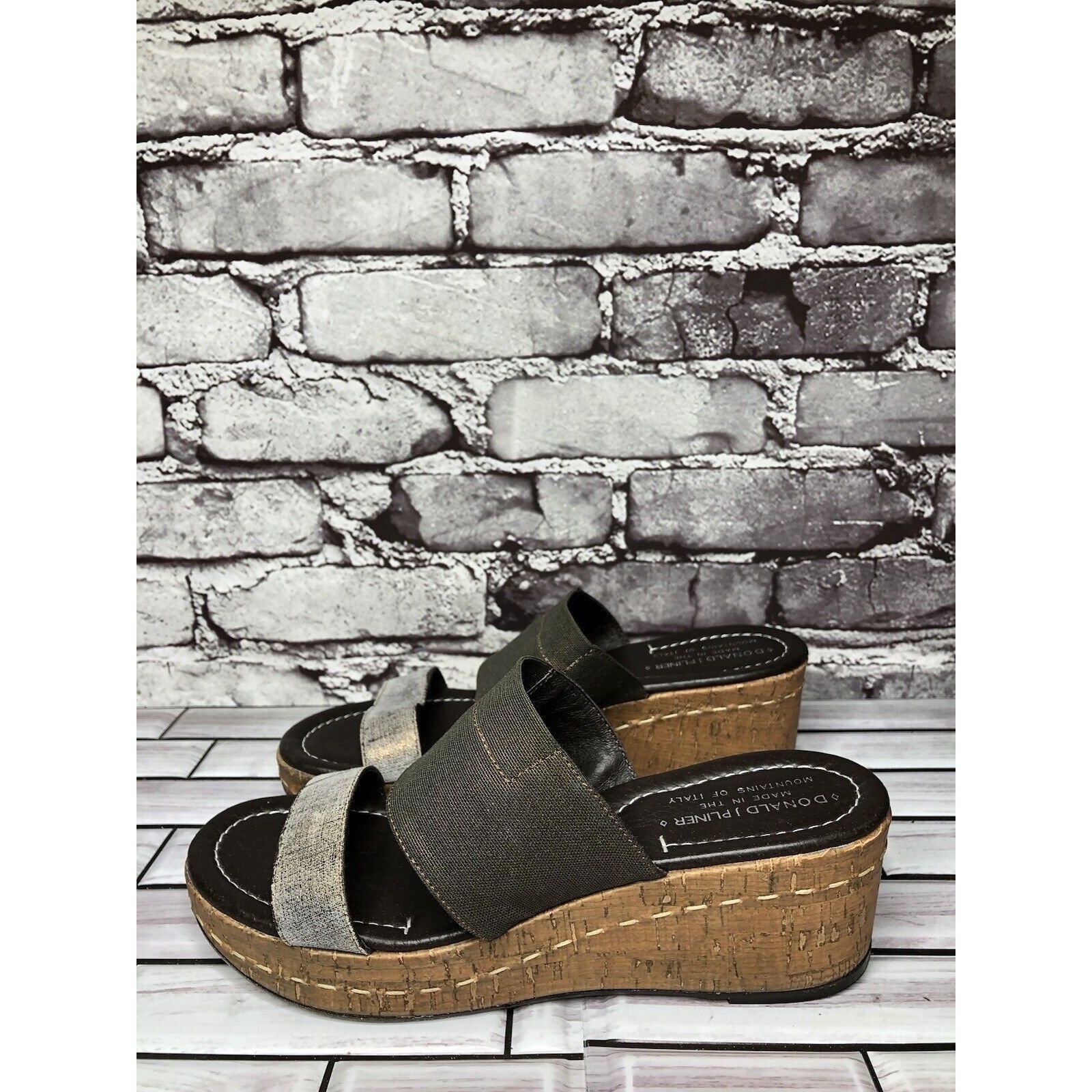 Donald Pliner Donald Pliner Shera Copper Metallic Straps Cork Wedge Sandal Size US 7.5 / IT 37.5 - 16 Thumbnail