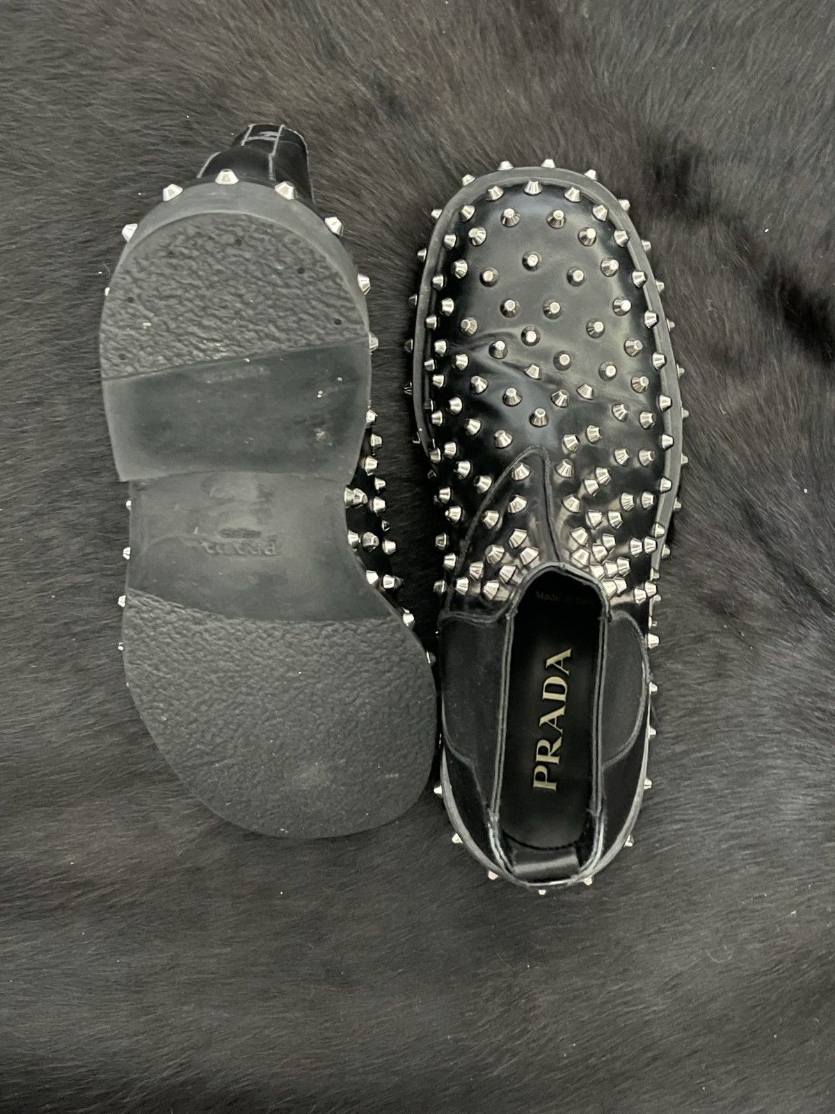MENS BLACK PRADA TRONCHETTI STUDDED CHELSEA BOOT Prada Tronchetti Studded Chelsea Boot Shoes in Black | Grailed main image 3