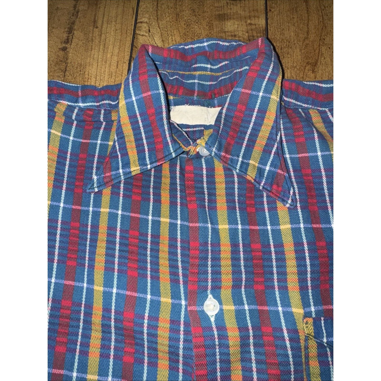 Sears × Vintage 70s Madras Plaid Popover Shirt L Pullover Button Down 23x28 Size US XL / EU 56 / 4 - 4 Thumbnail