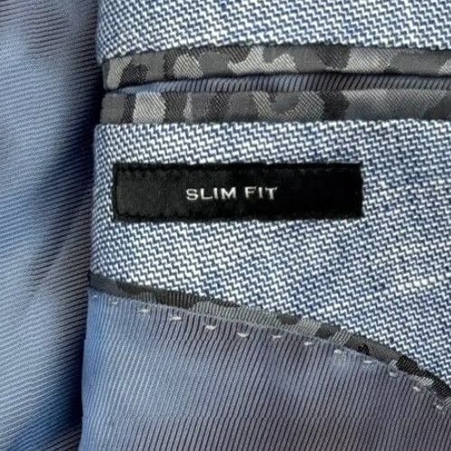 Vintage Nova Fides Blazer Jacket Men 40R Blue Linen Blend 2-Button Notch Lapel Regular Fit Vintage: No Size 40R - 5 Thumbnail