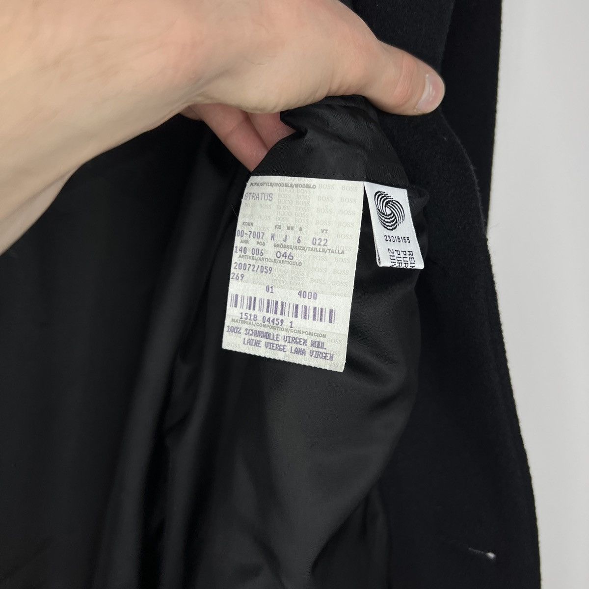 Hugo Boss Vintage Hugo Boss Wool Long Coat Jacket Black 90s Size US M / EU 48-50 / 2 - 11 Thumbnail