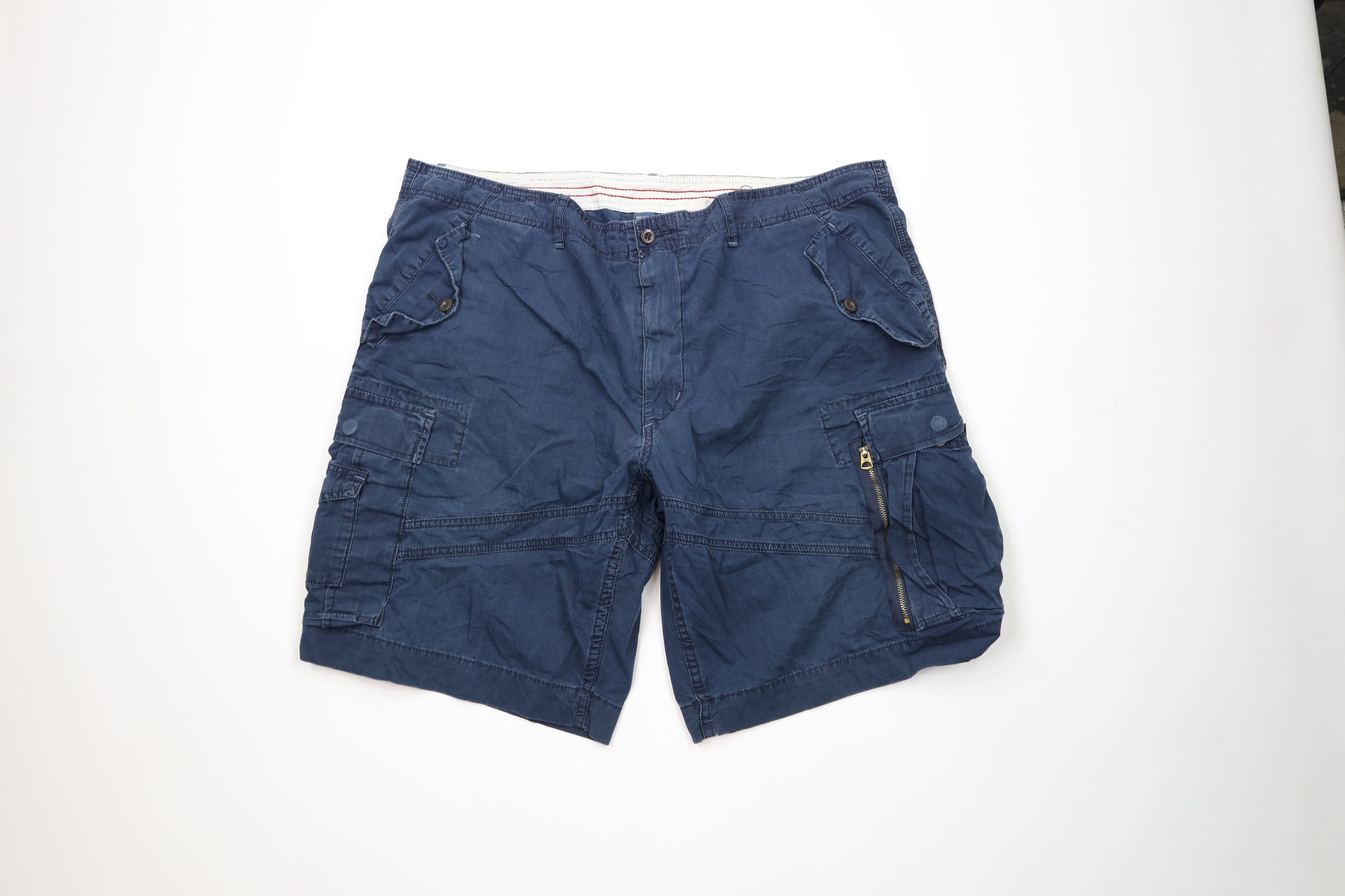 Ralph Lauren × Vintage Vintage 90s Ralph Lauren Surplus Cargo Shorts Navy Blue Size US 40 / EU 56 - 1 Thumbnail